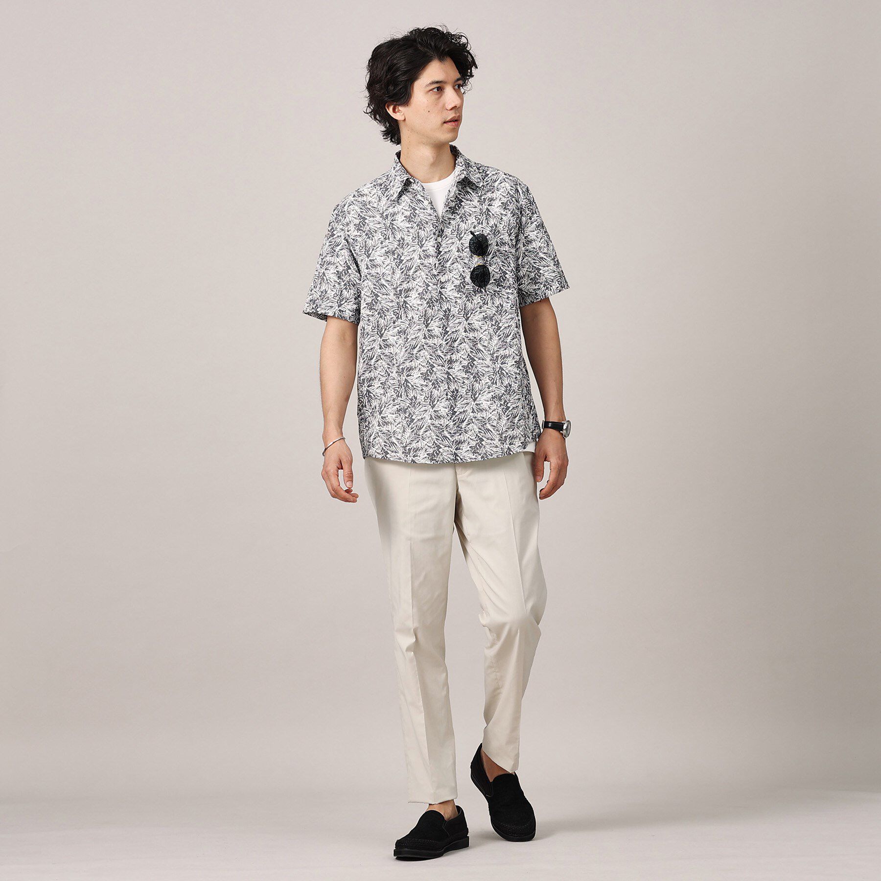 TAKEO KIKUCHI「【無地・チェック・ボタニカル柄】リップル シャツ」|シャツ・ブラウス|