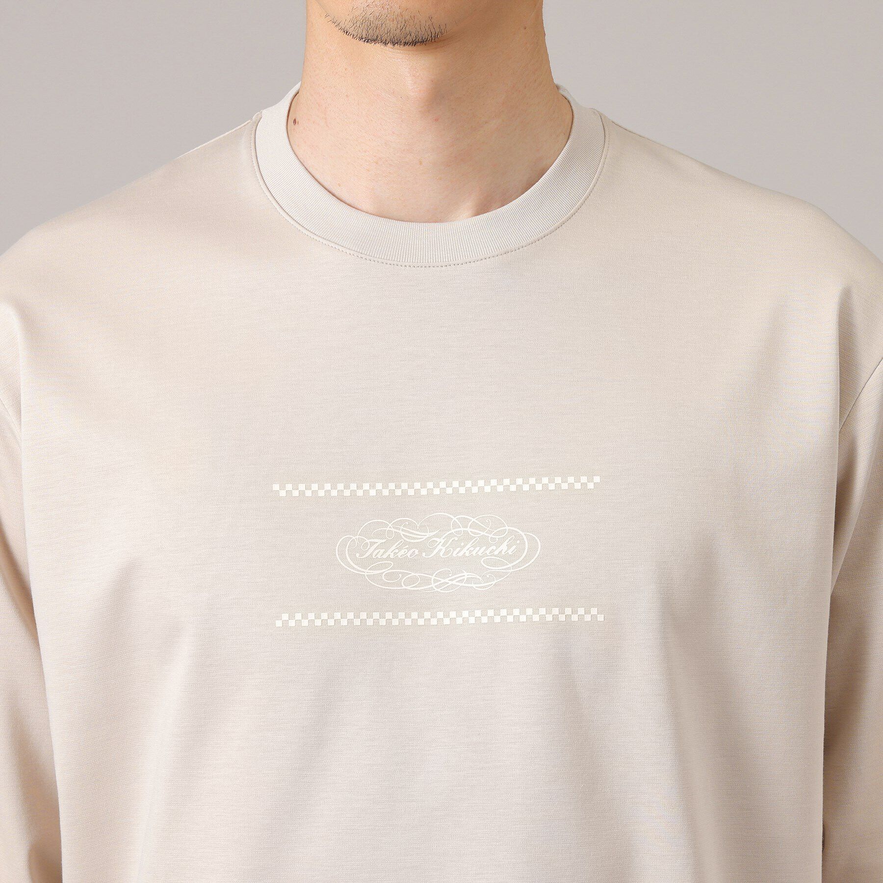 TAKEO KIKUCHI「カリグラフィーロゴ長袖ポンチTシャツ」|Tシャツ・カットソー|
