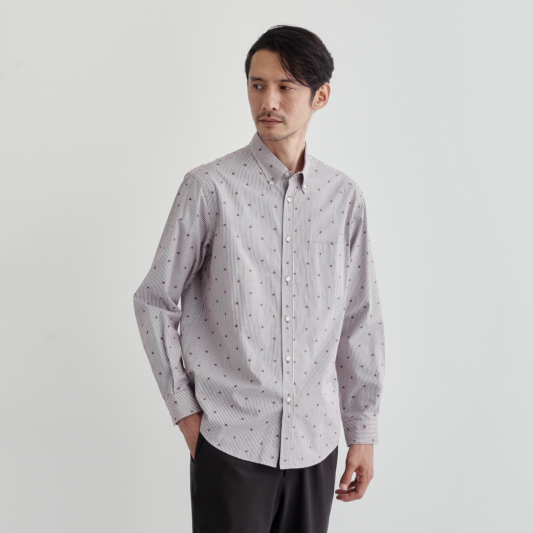 TAKEO KIKUCHI「ハットモチーフ ジャカード ストライプ シャツ」|シャツ・ブラウス|