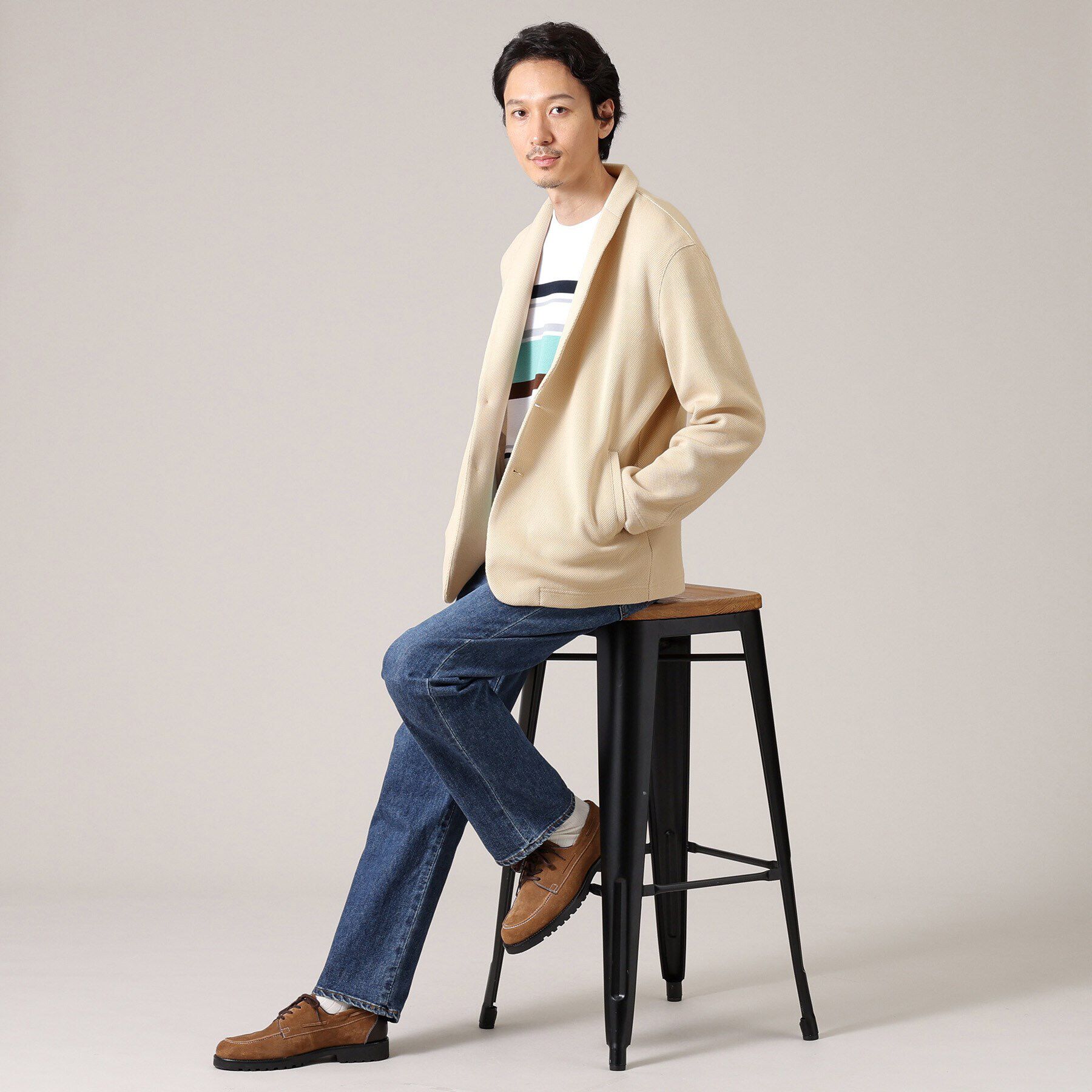 TAKEO KIKUCHI「【尾州織】ショールカラー カーディガン ジャケット」|カーディガン|