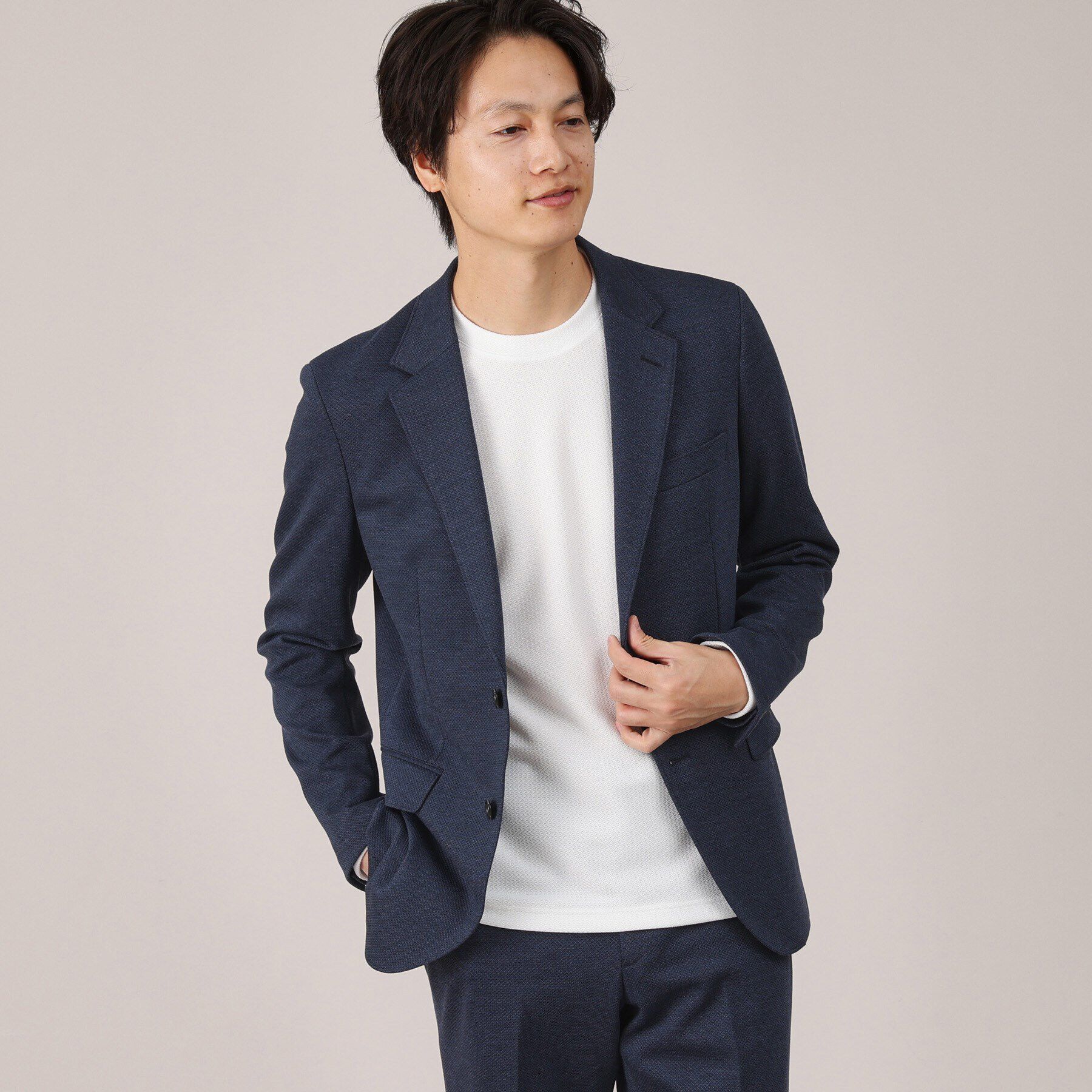 TAKEO KIKUCHI「メランジ ハニカム ストレッチ ジャケット」|テーラードジャケット|