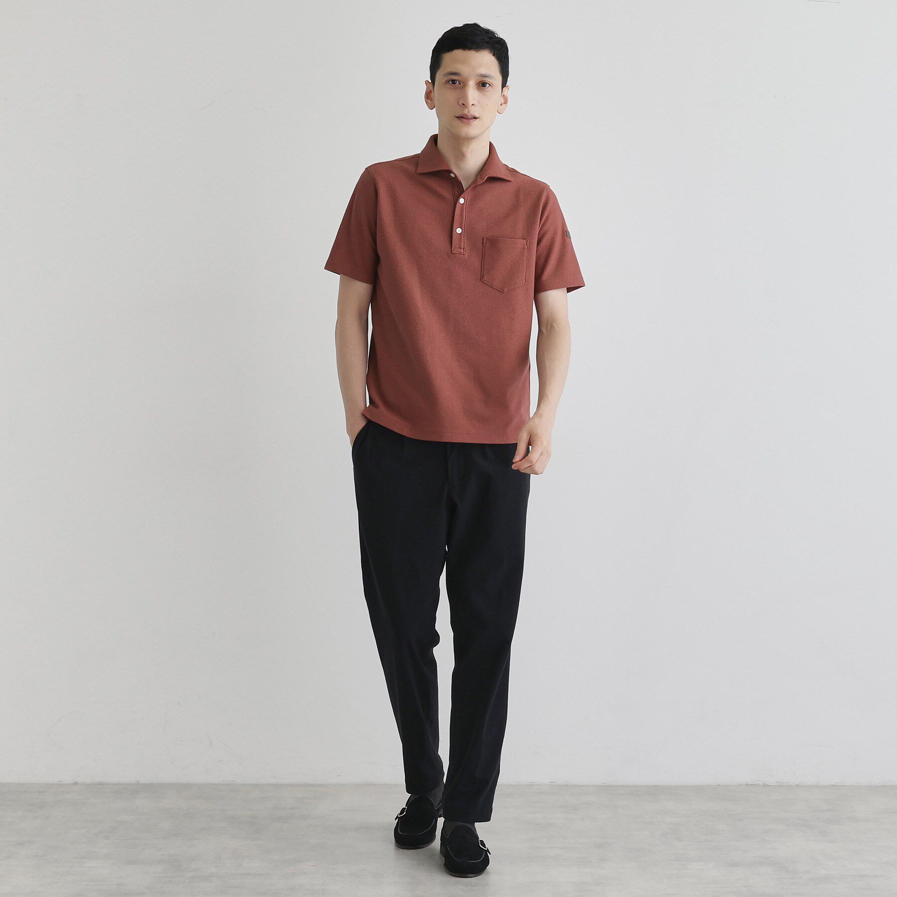 TAKEO KIKUCHI「【尾州織】メランジメッシュ ポロシャツ」|ポロシャツ|