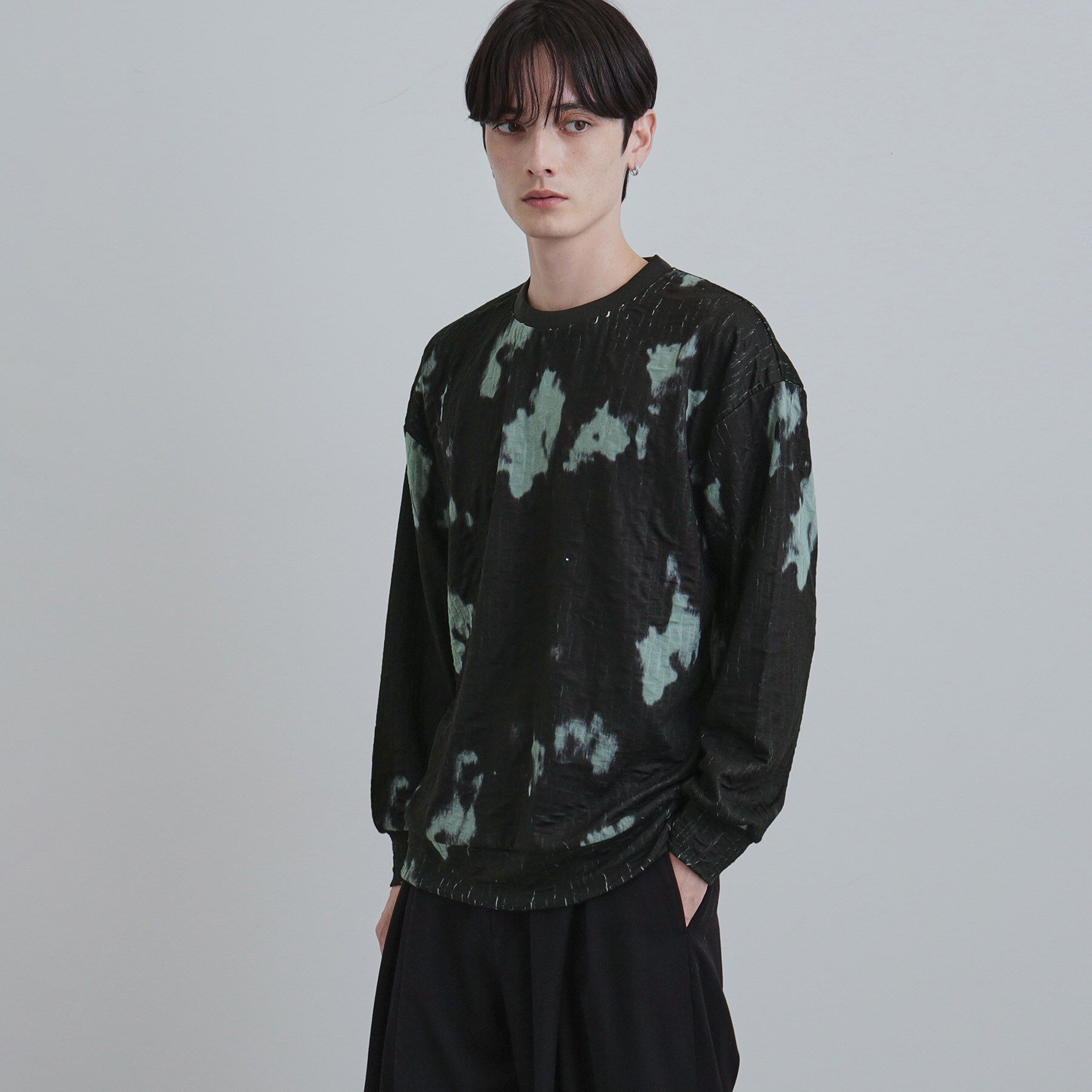 tk.TAKEO KIKUCHI「ブラーアブストカットソー」|Tシャツ・カットソー|ブラック(019)