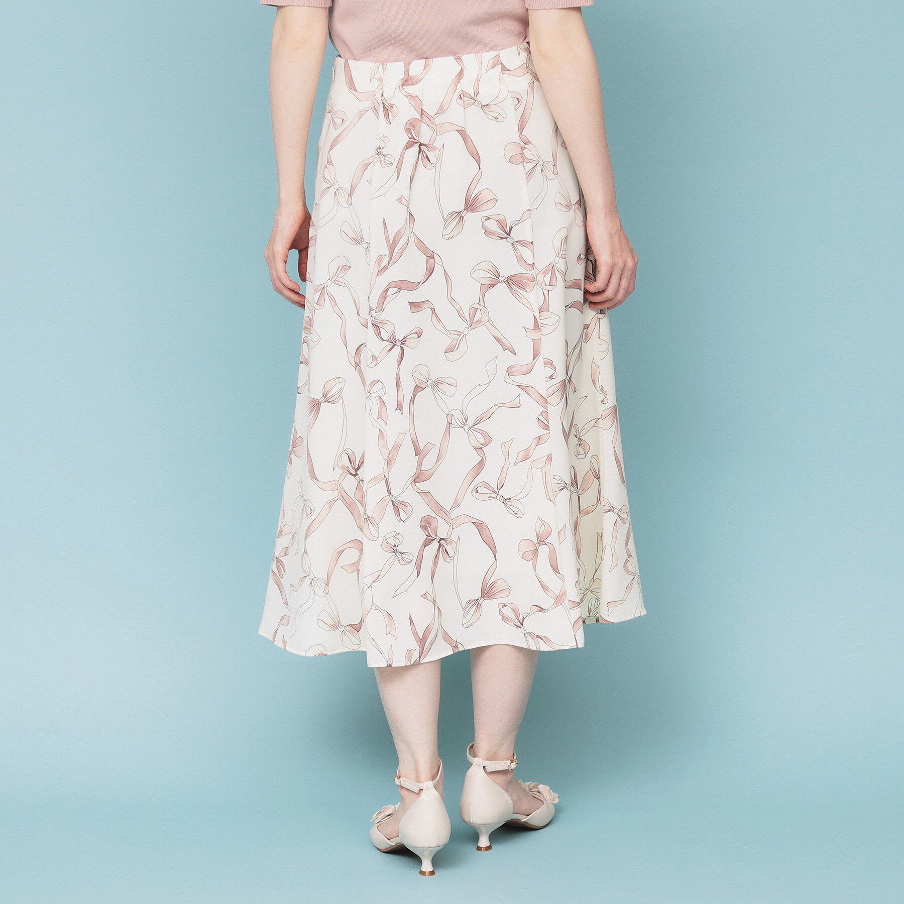 index「リボン柄マーメイドフレアスカート【洗濯機洗い可/イージーアイロン】」|スカート|