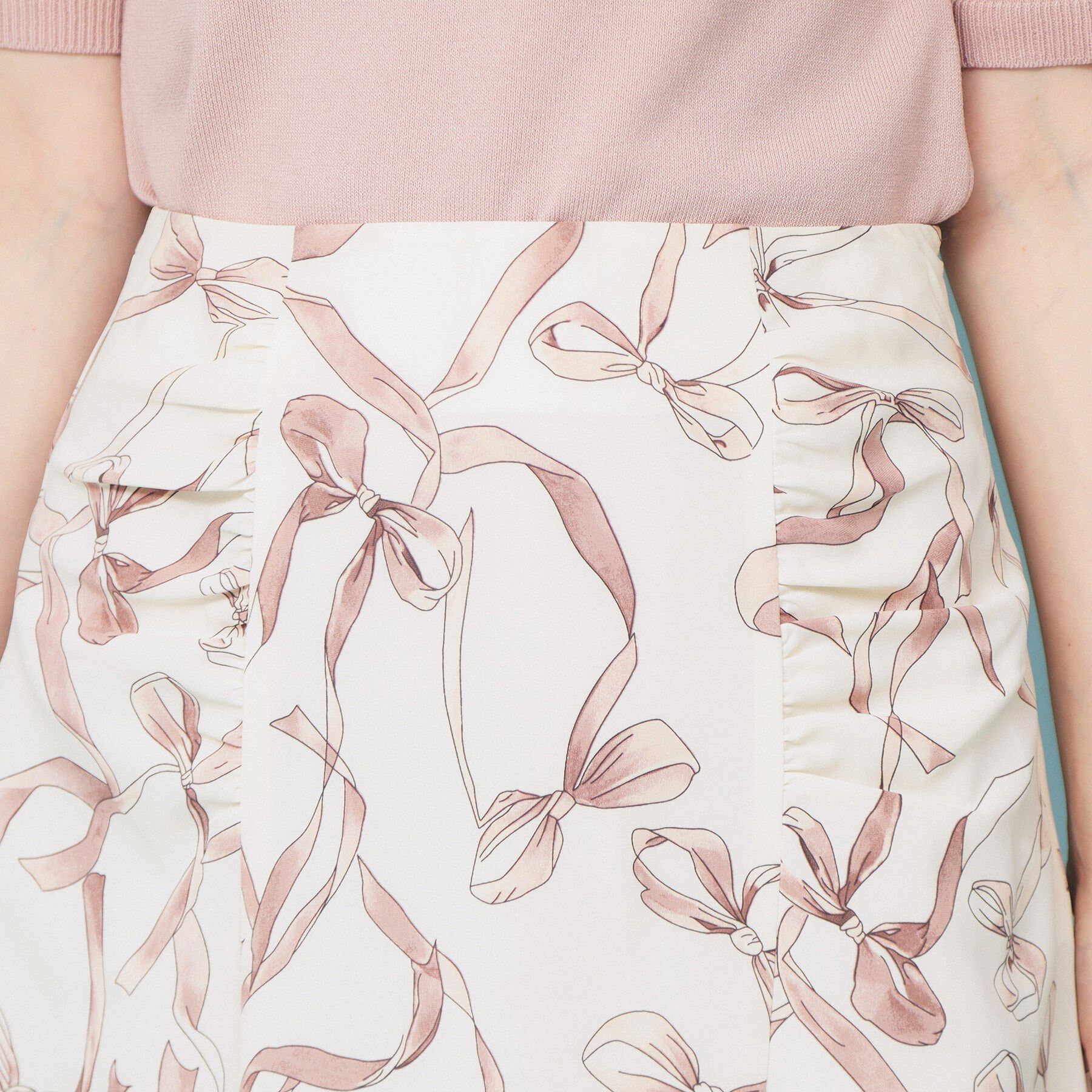 index「リボン柄マーメイドフレアスカート【洗濯機洗い可/イージーアイロン】」|スカート|