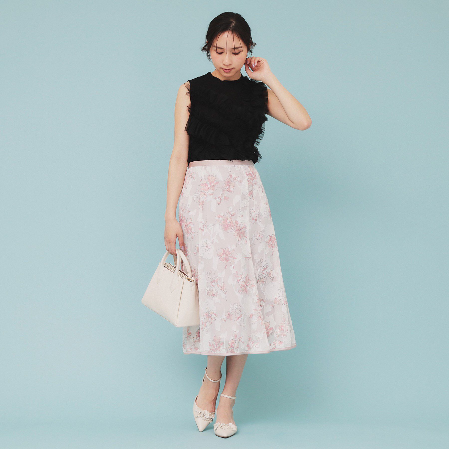 index「ランダムチュールフリルノースリブニット【洗濯機洗い可】」|ニット・セーター|