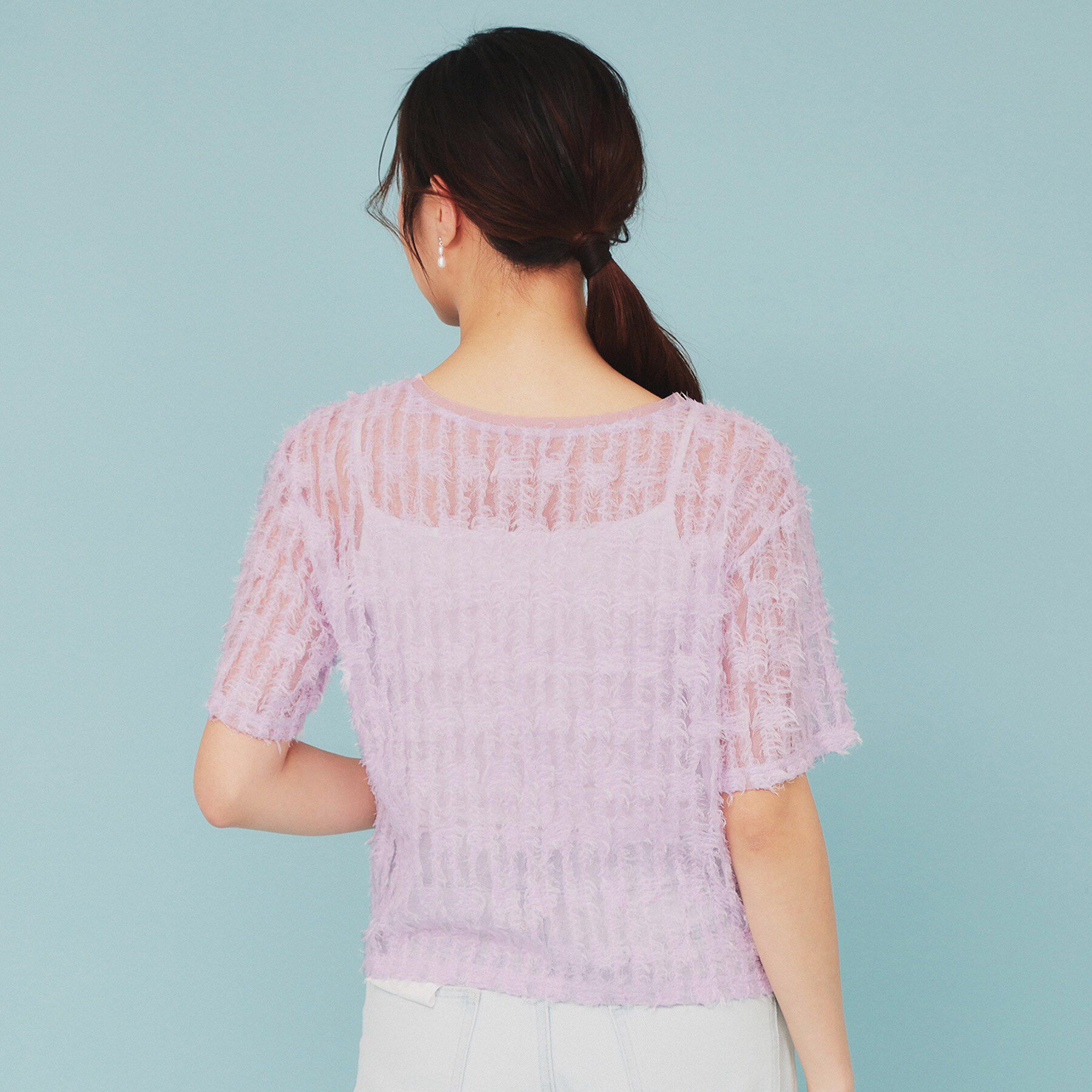 index「チュールフリンジシアートップス【洗える】」|Tシャツ・カットソー|