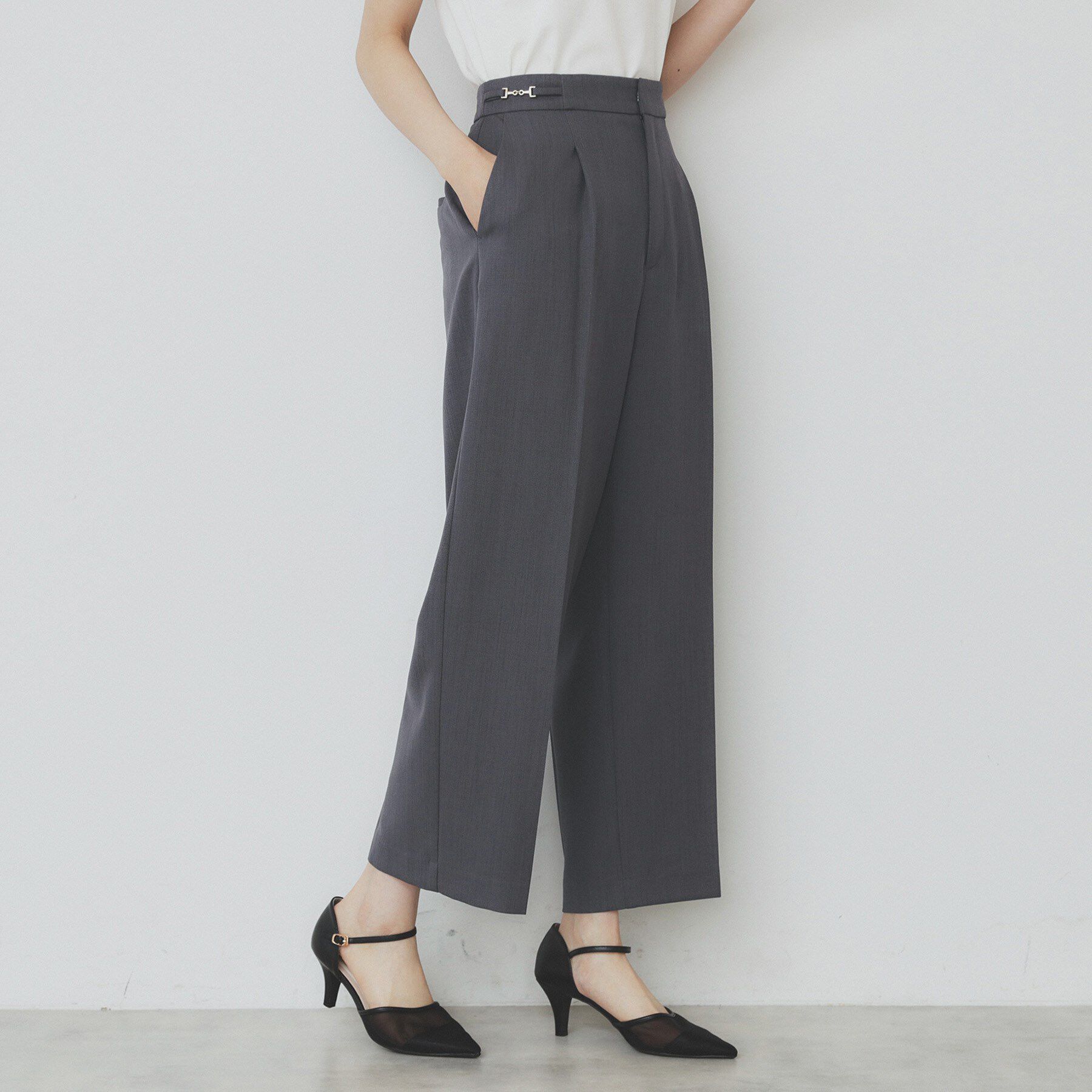 index「サイドビット付きストレッチワイドパンツ【洗濯機洗い可/吸水速乾/防シワ】」|その他|