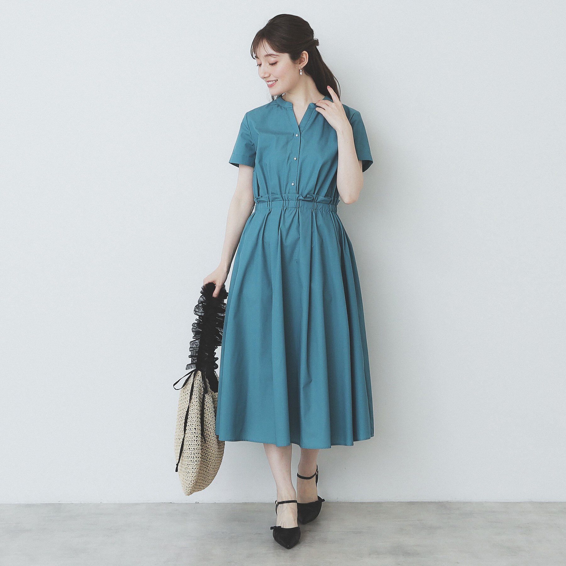 index「《andGIRL掲載》タックフレアワンピース【洗濯機洗い可/イージーアイロン】」|ワンピース|