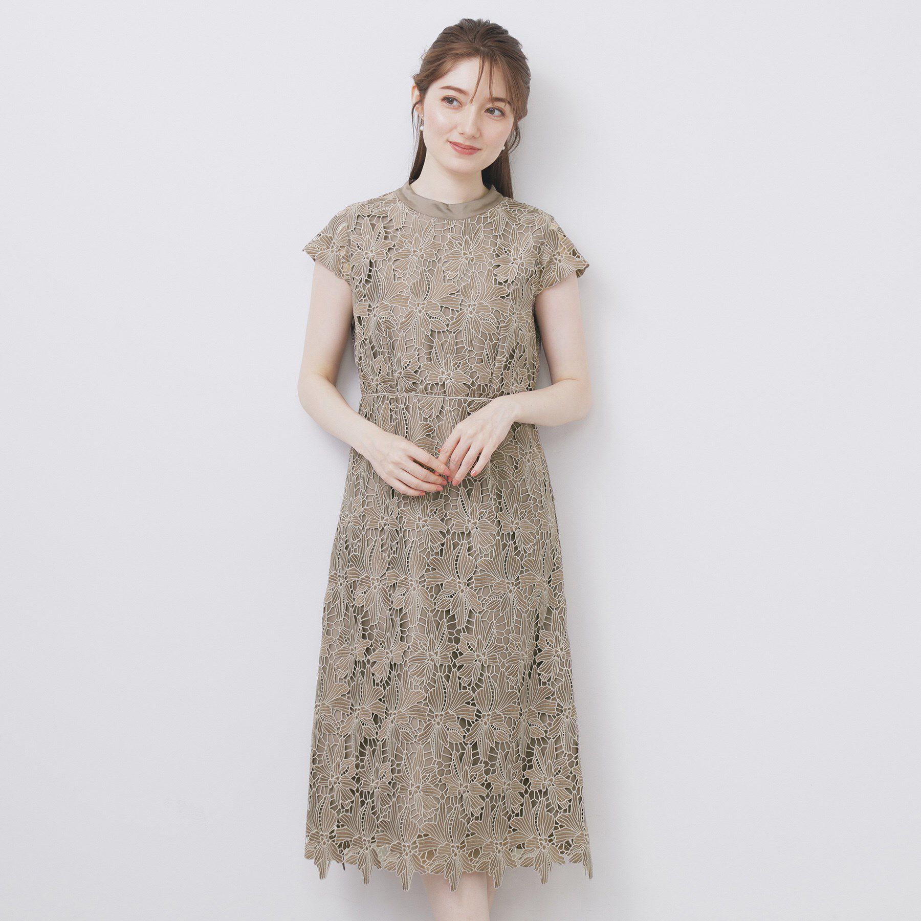 index「バイカラーレースワンピース【洗濯機洗い可】」|ワンピース|