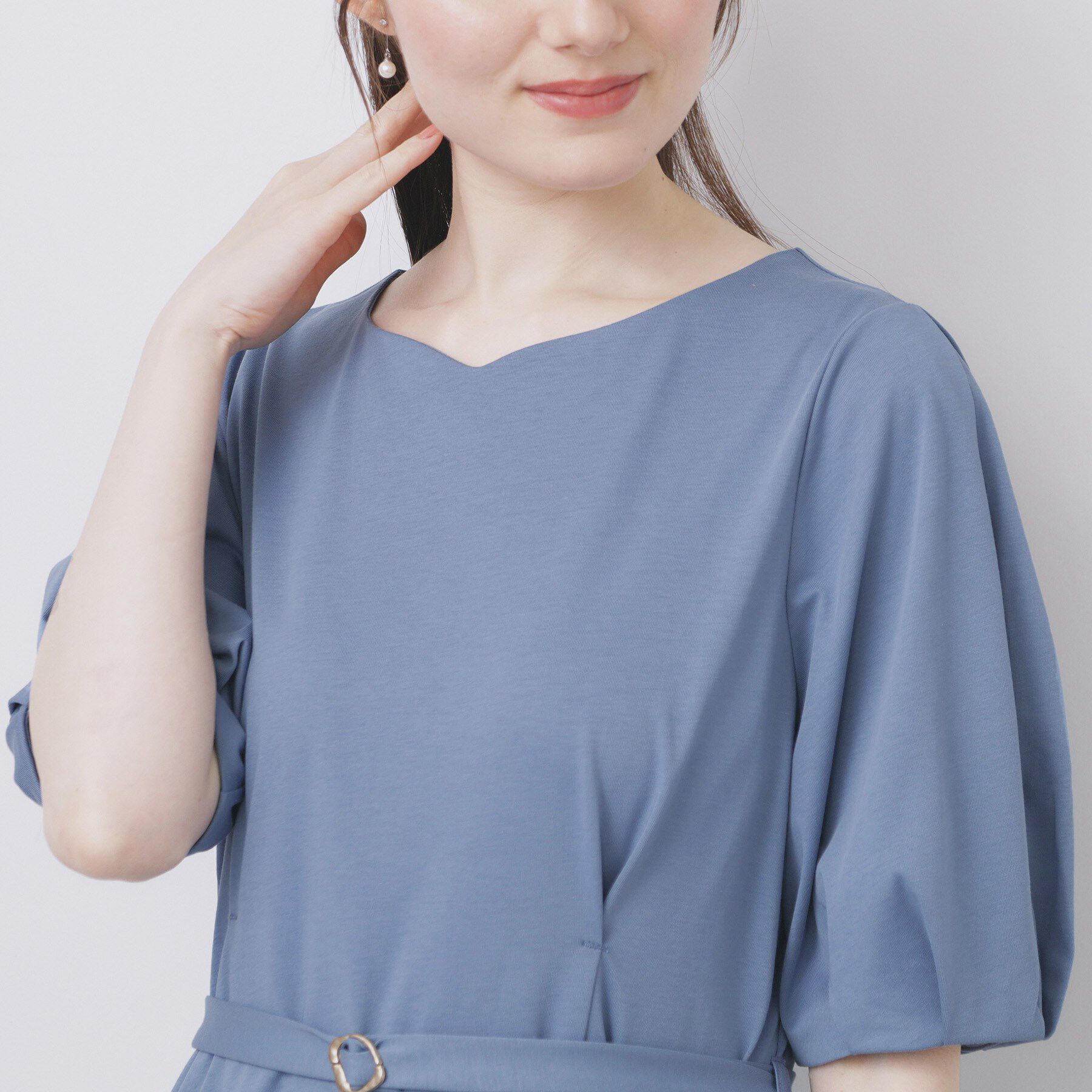 index「ハートネックパフワンピース【洗濯機洗い可/UVケア/接触冷感】」|ワンピース|