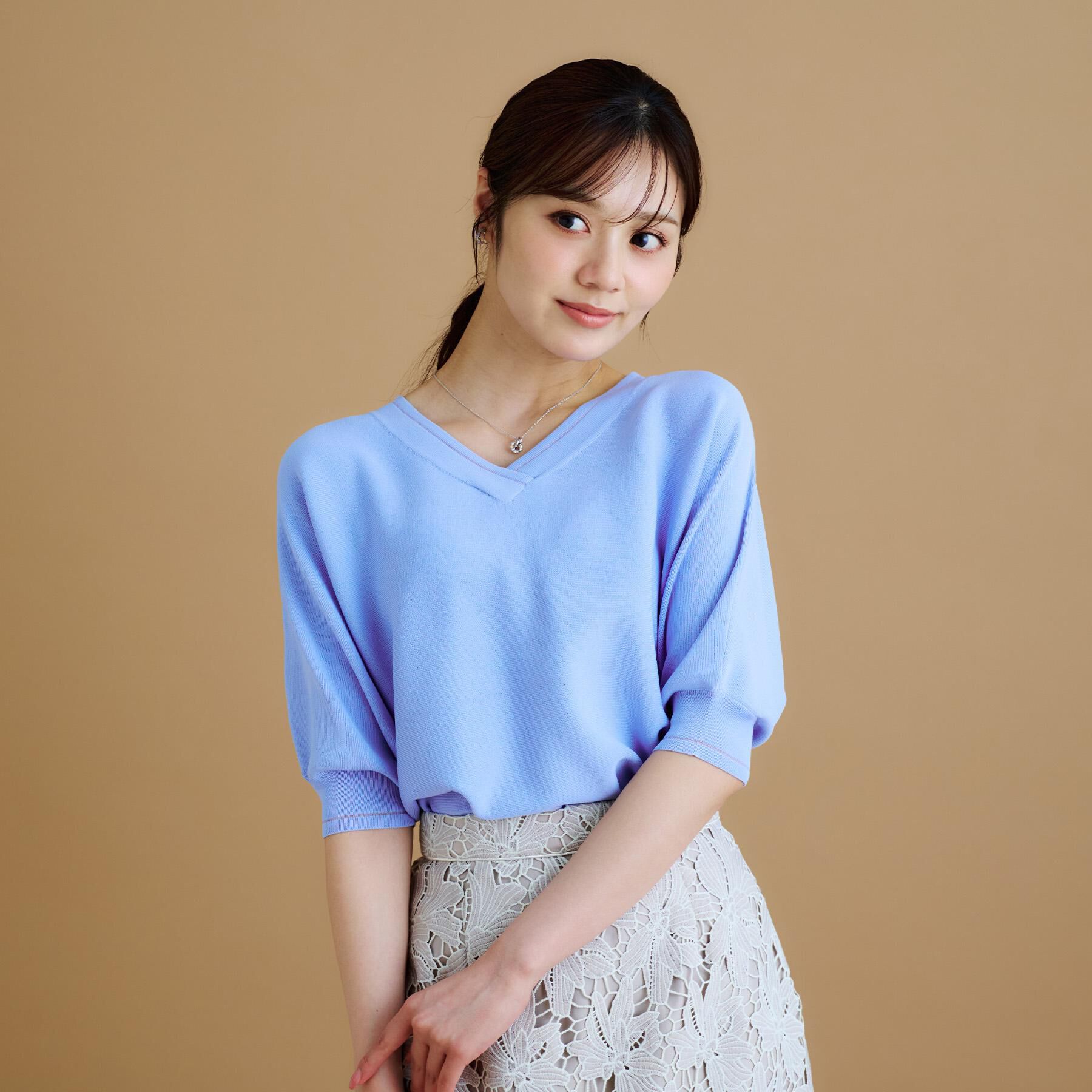 index「《5色展開》前後2WAY ドルマンスリーブニット【UVケア/抗ピル/洗濯機洗い可】」|ニット・セーター|