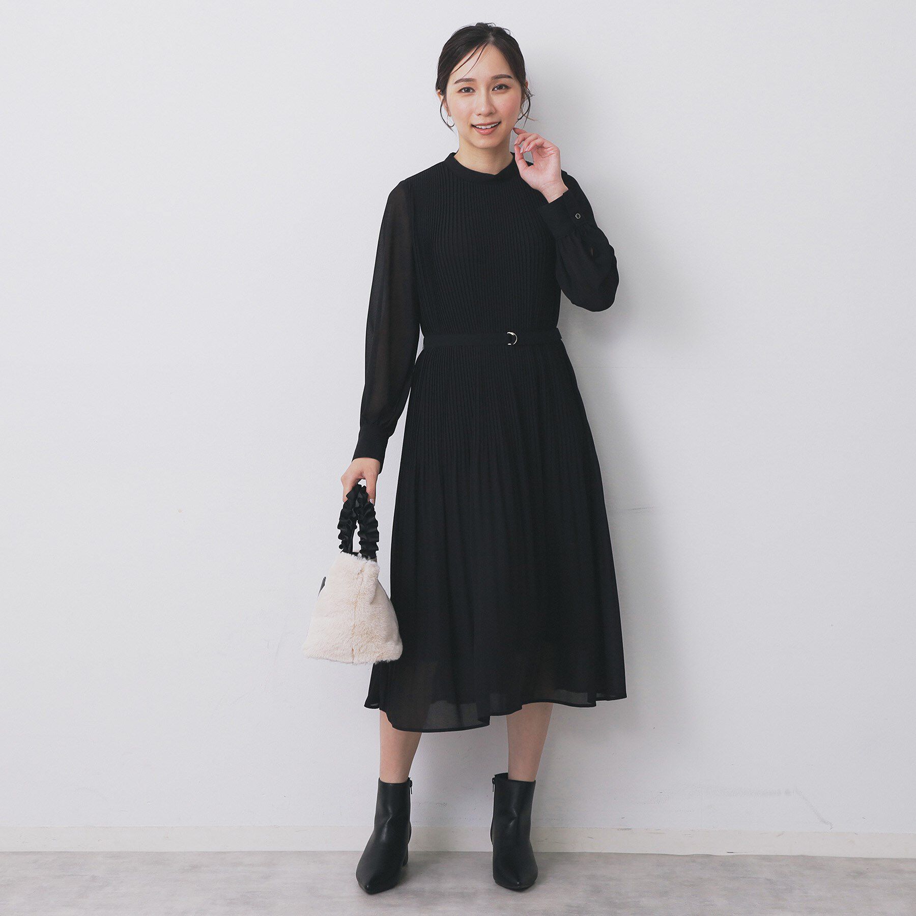 index「《5色展開/S-3Lサイズ》プリーツフレアワンピース【洗濯機OK/防シワ】」|ワンピース|