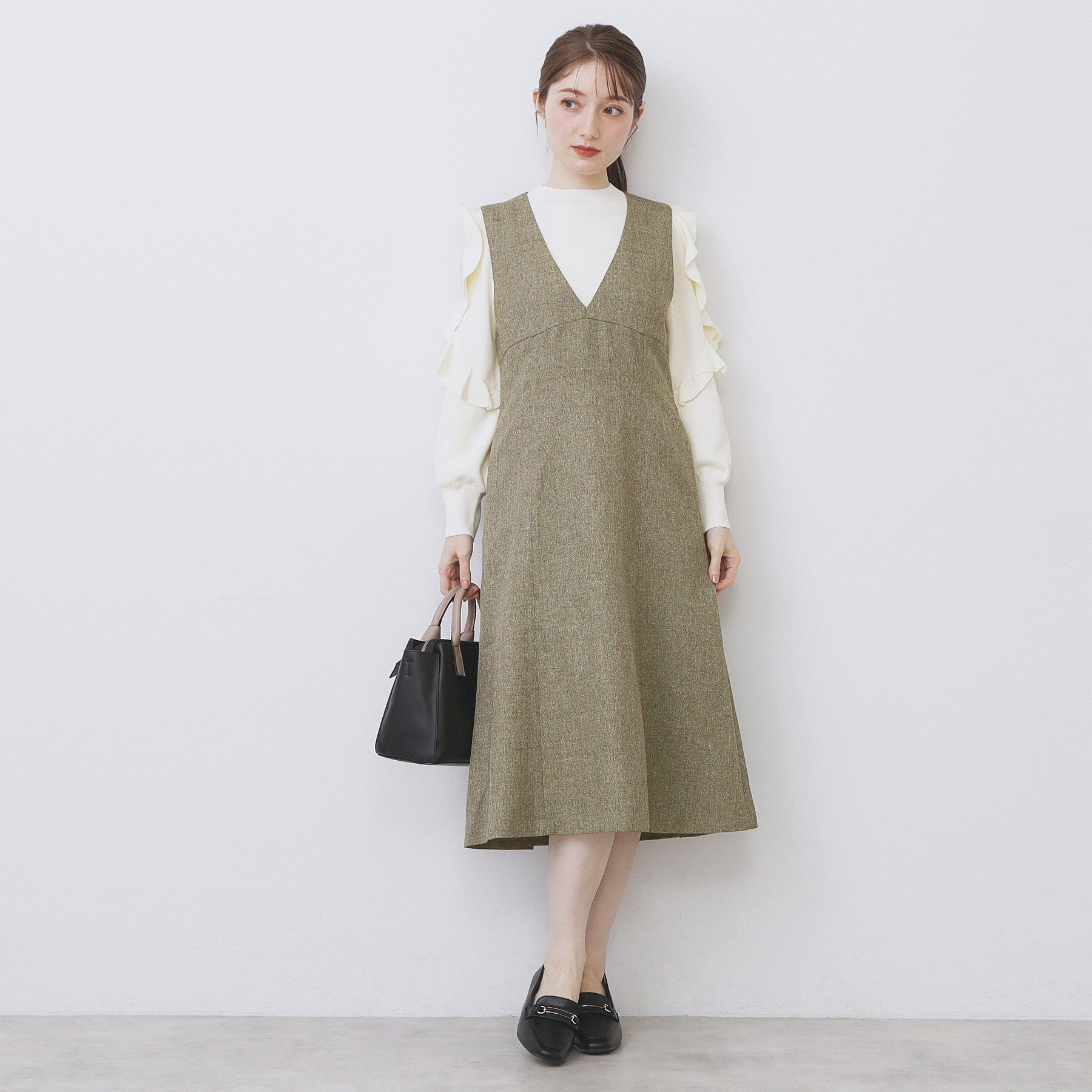 index「ヴィンテージツイードジャンスカ【洗濯機OK/防シワ】」|ワンピース|