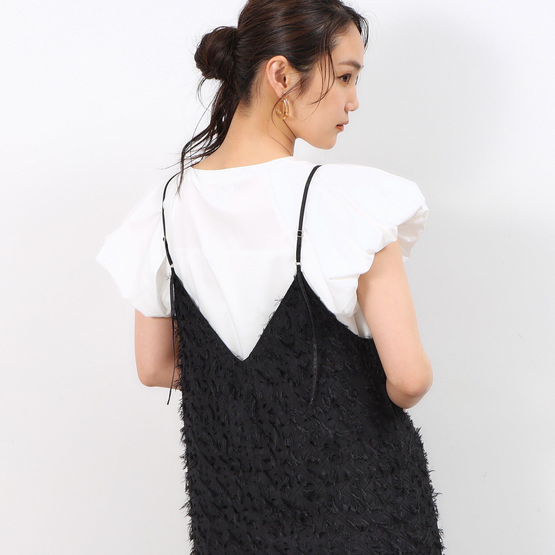 OPAQUE.CLIP「《美人百花掲載》バルーンスリーブカットソー【洗濯機洗い可】」|Tシャツ・カットソー|