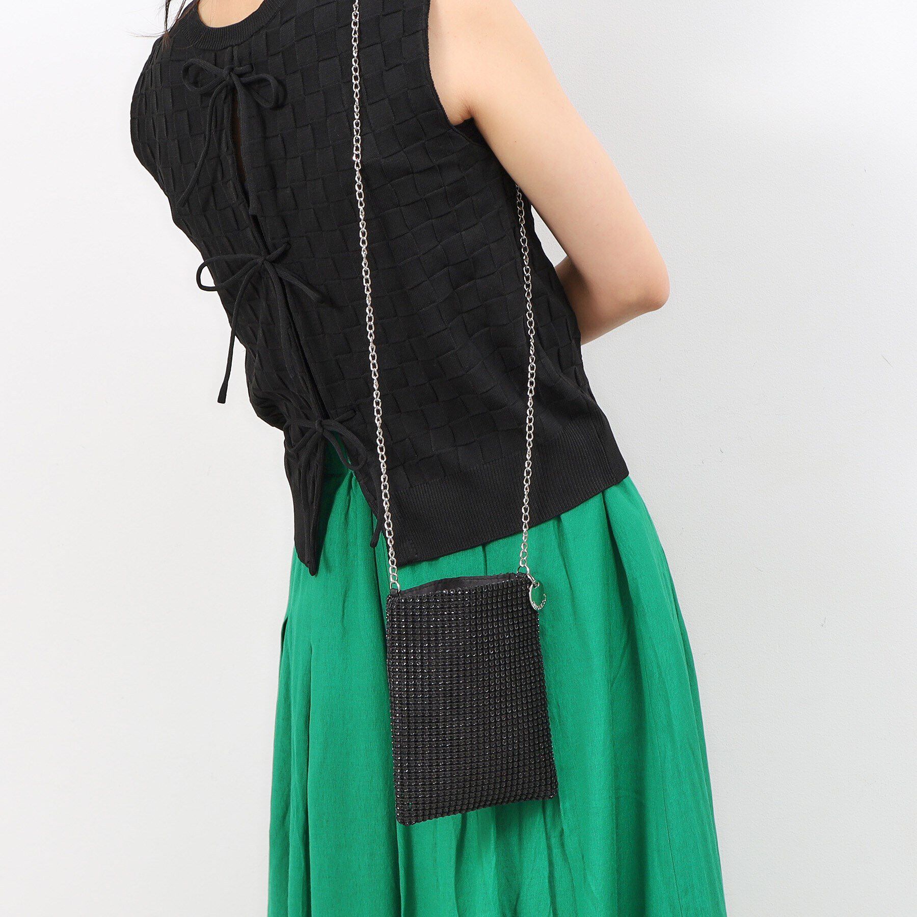 OPAQUE.CLIP「ラインストーン調シャイニーミニショルダーバッグ」|ショルダー・メッセンジャー|