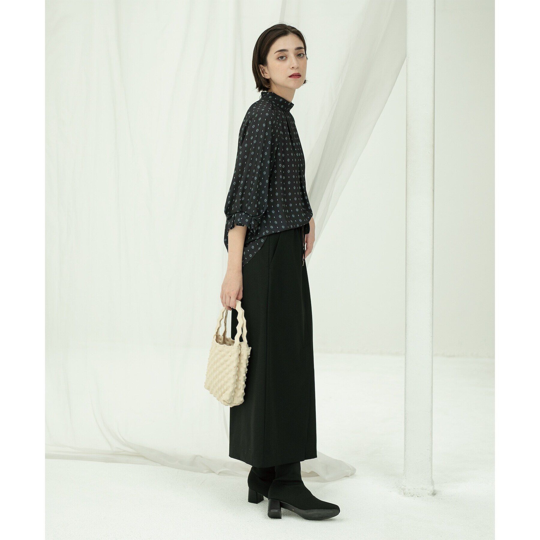 OPAQUE.CLIP「《美人百花掲載》ピンストライプイージーナロースカート【洗濯機洗い可】」|スカート|