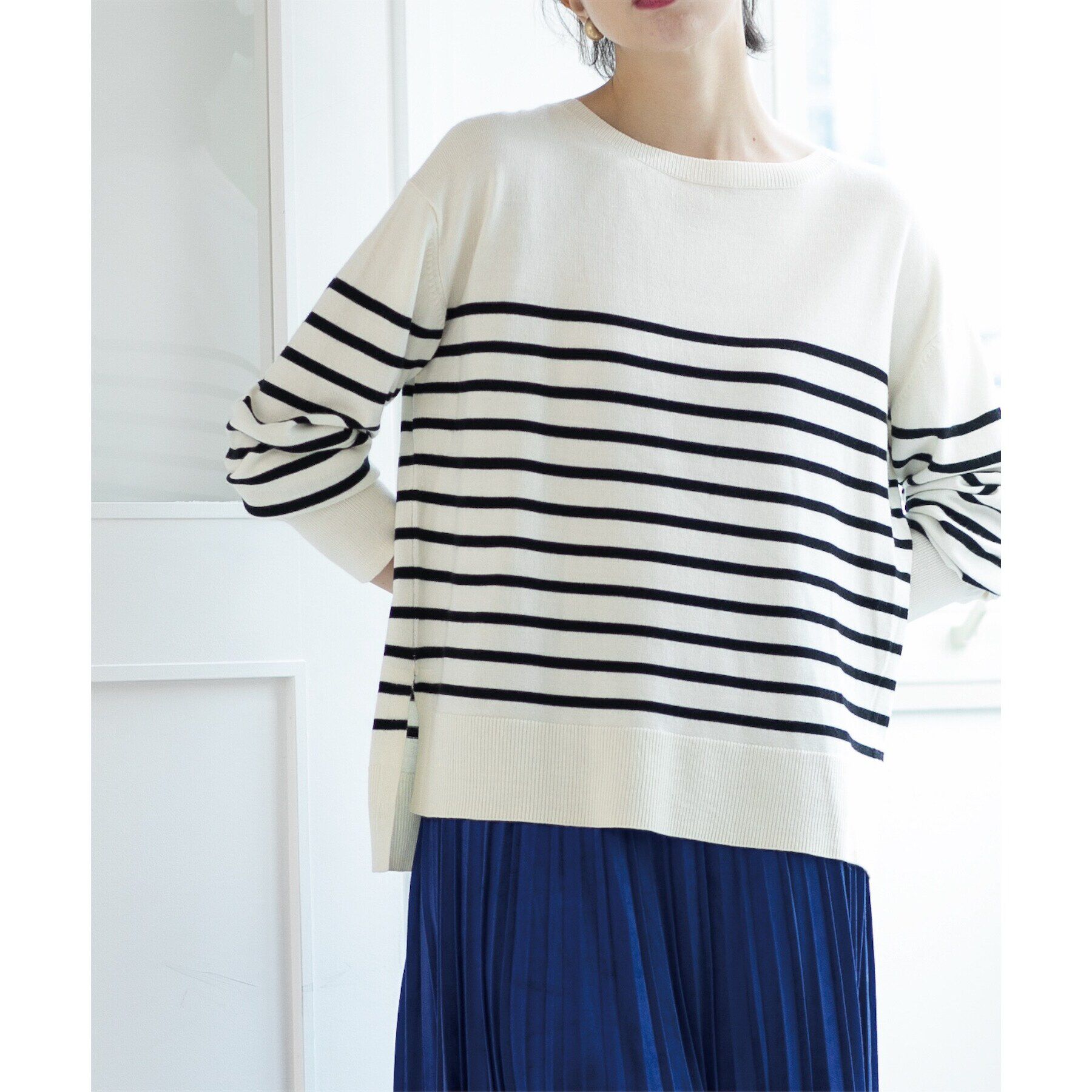 OPAQUE.CLIP「《S-LLsize/6color》ボートネックニット／FILIVIVI・フィルビビ【洗濯機洗い可】」|ニット・セーター|