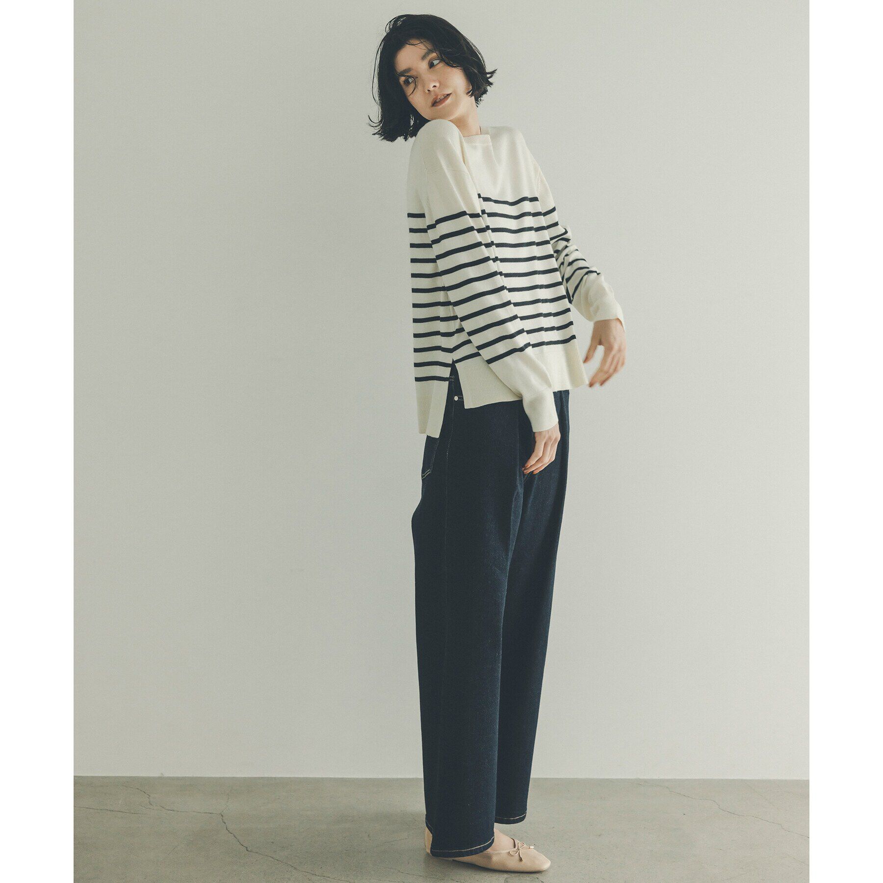 OPAQUE.CLIP「《S-LLsize/6color》ボートネックニット／FILIVIVI・フィルビビ【洗濯機洗い可】」|ニット・セーター|