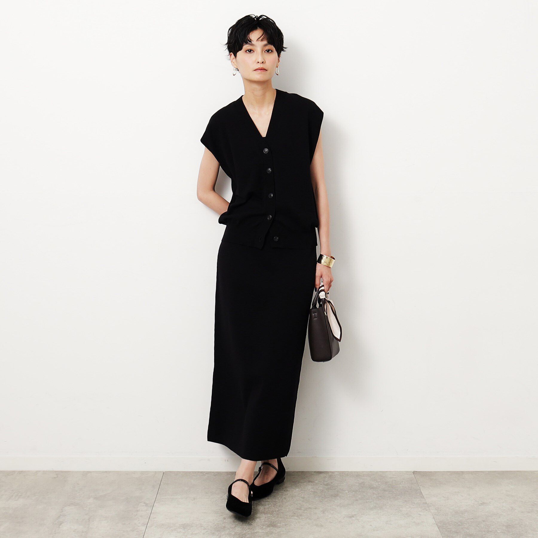 OPAQUE.CLIP「Vネックニットベスト/セットアップ対応【洗濯機洗い可】」|ベスト・ジレ|