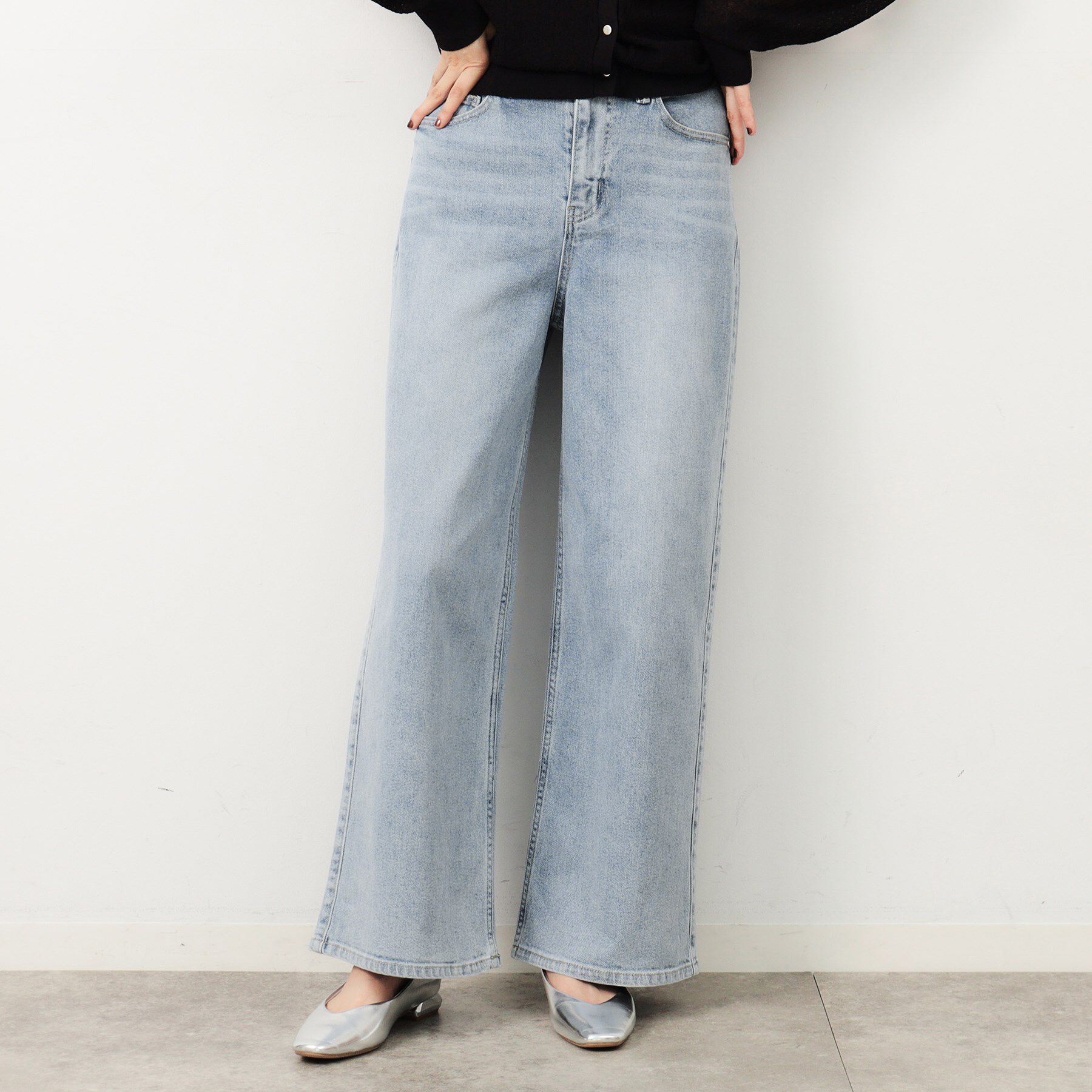 OPAQUE.CLIP「ストレッチバギーデニム／オーガニックコットン混【洗濯機洗い可】」|その他|ブルー(091)