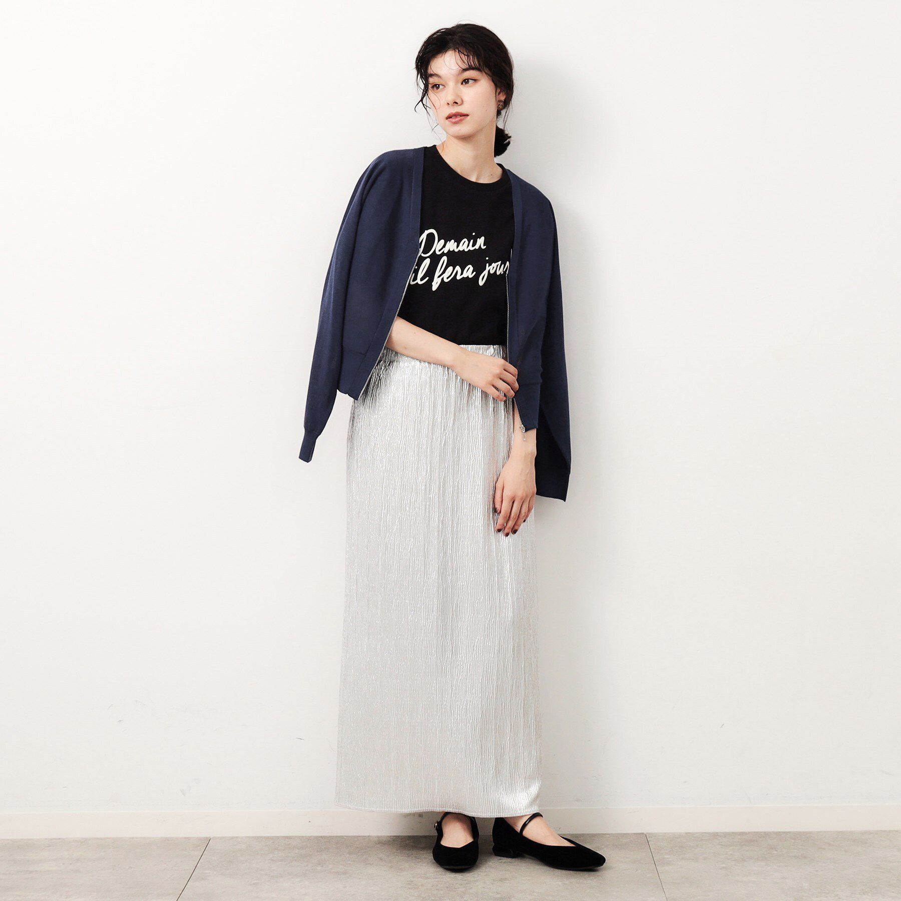 OPAQUE.CLIP「UV VネックZIPドルマンニットカーディガン【洗濯機洗い可/抗ピル】」|カーディガン|