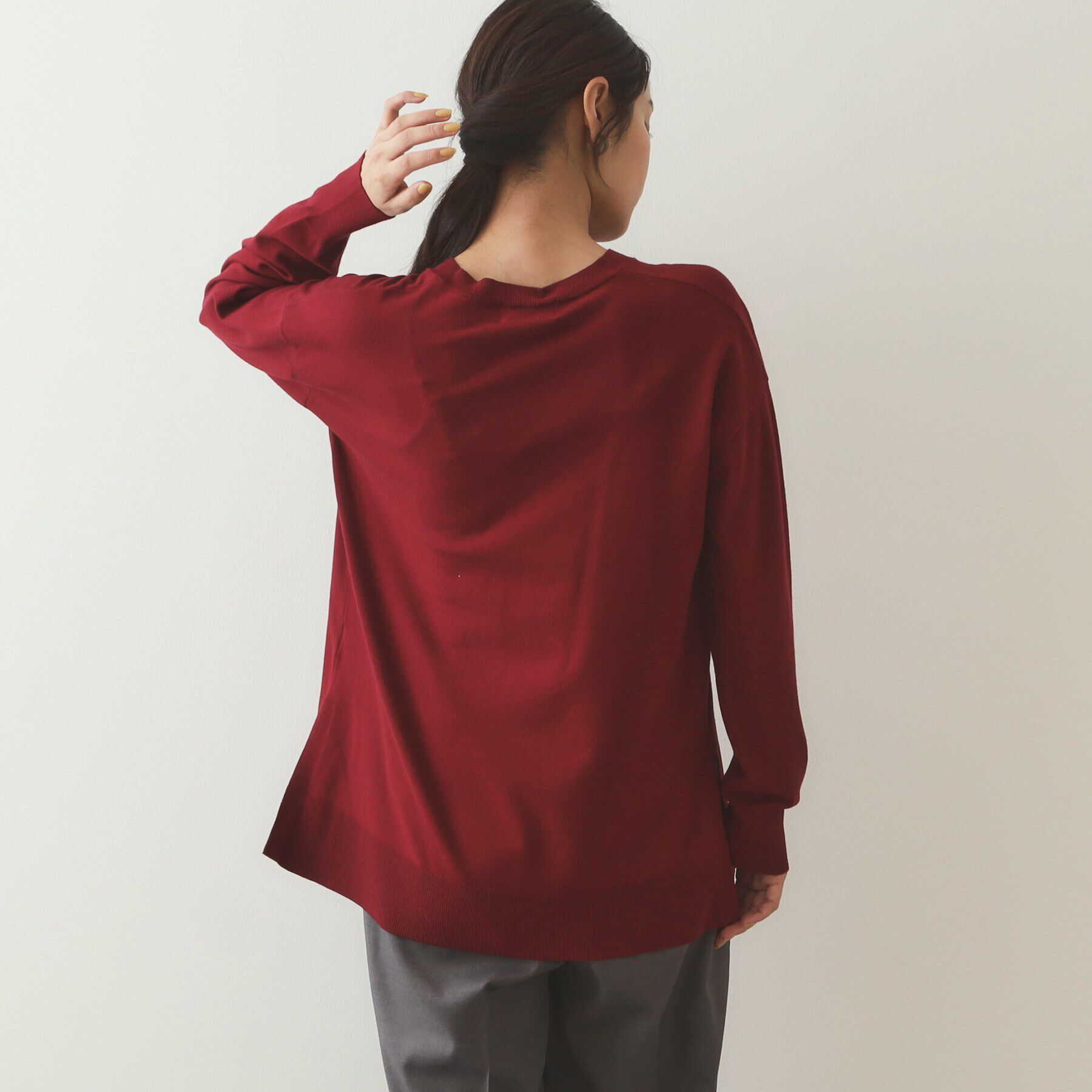 OPAQUE.CLIP「《S-LLsize》Vネックリラクシーニット【洗濯機洗い可/UVケア】」|ニット・セーター|