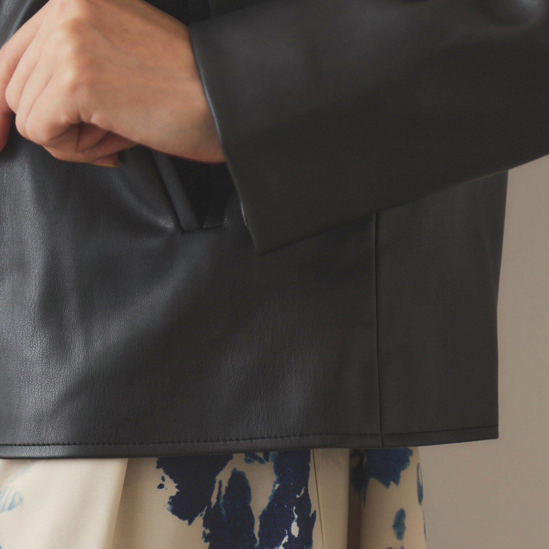 OPAQUE.CLIP「シンセティックレザーライダースジャケット【洗える】」|ライダースジャケット|