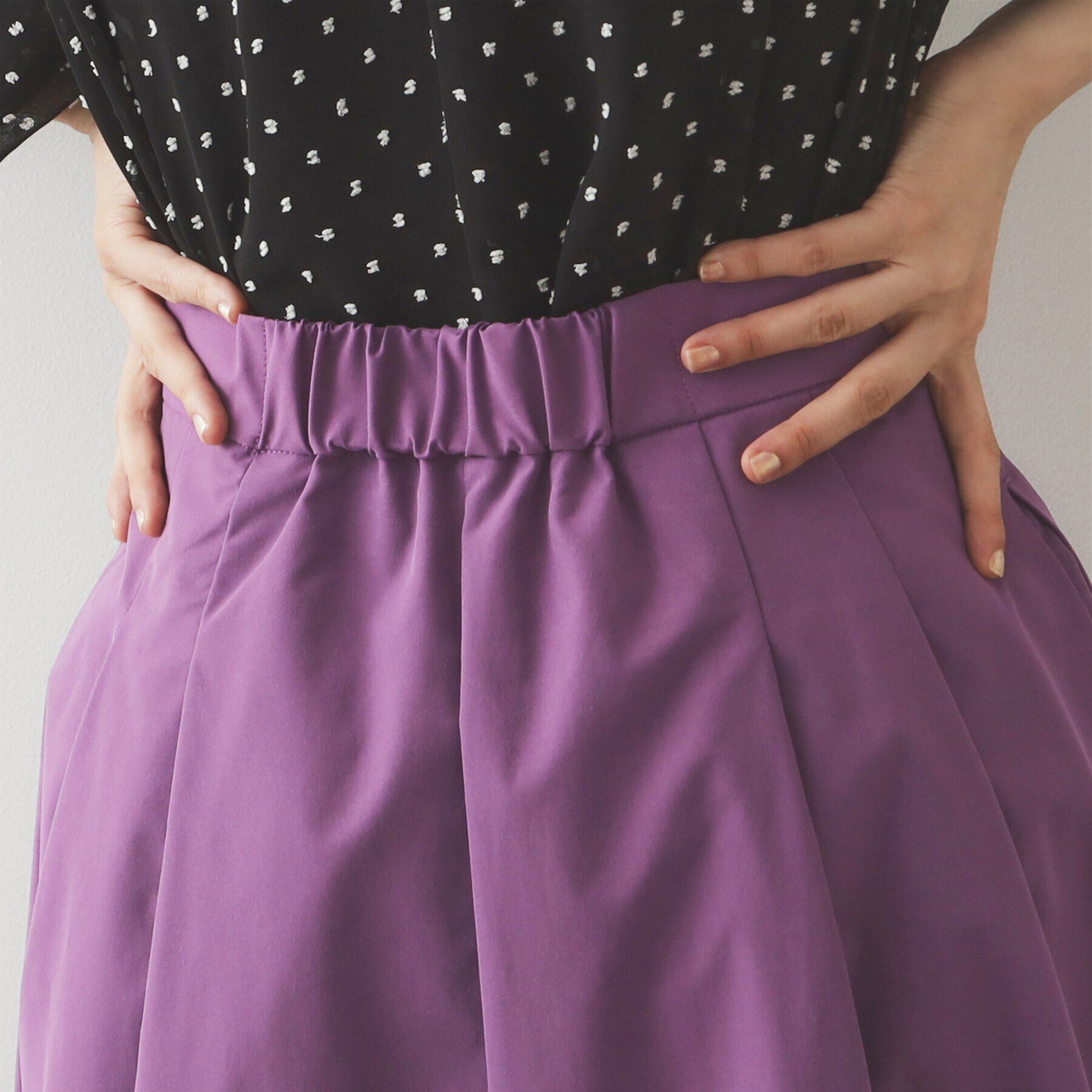 OPAQUE.CLIP「メモリータフタ フレアスカート【洗濯機洗い可】」|スカート|