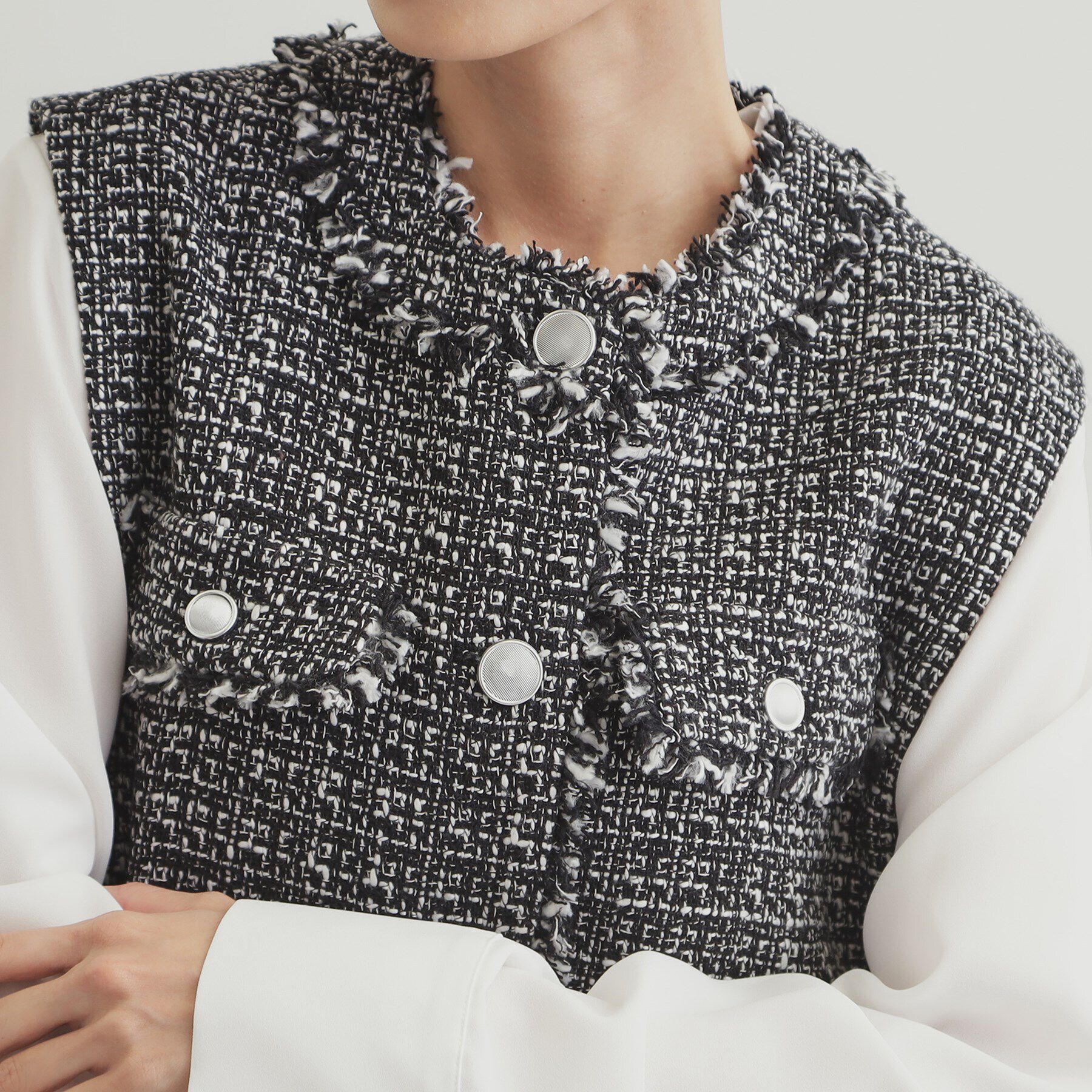 OPAQUE.CLIP「ツイードジレ【洗濯機洗い可】」|ベスト・ジレ|