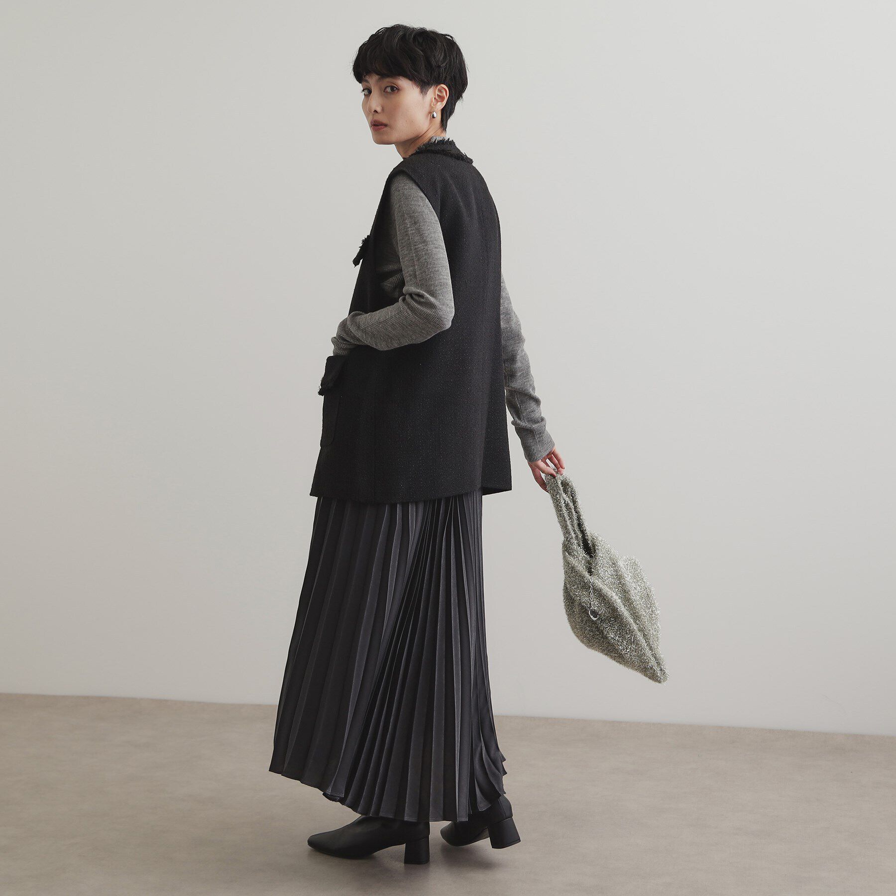 OPAQUE.CLIP「ツイードジレ【洗濯機洗い可】」|ベスト・ジレ|