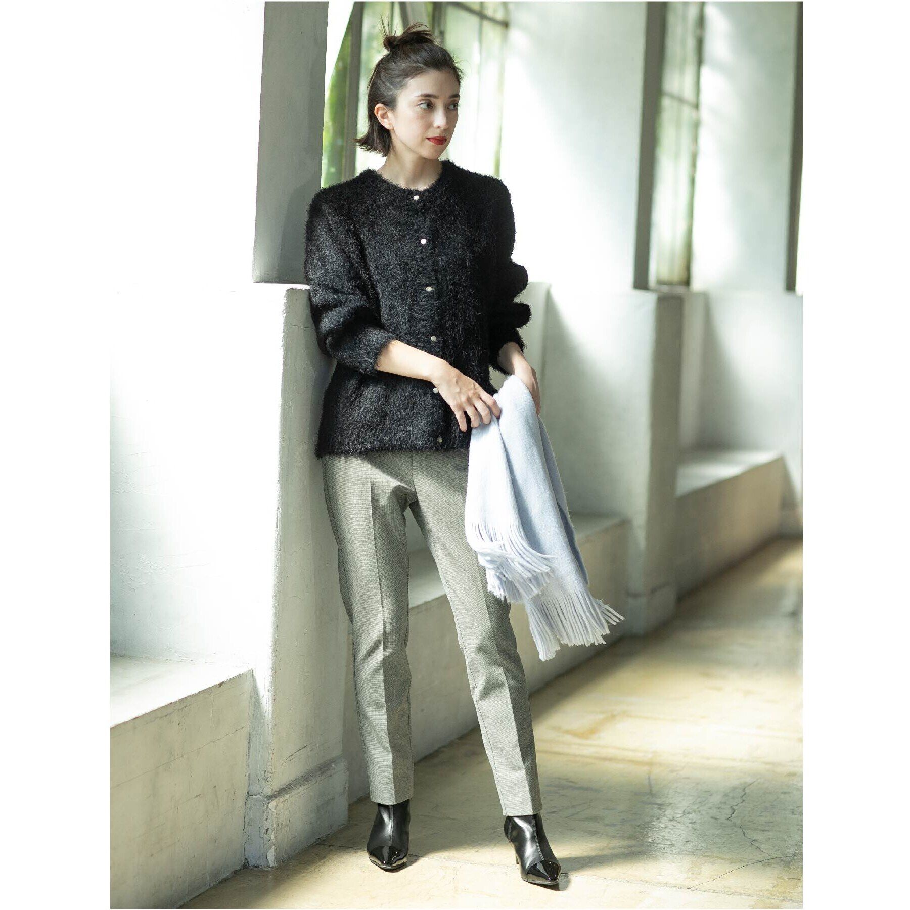 OPAQUE.CLIP「《SS-LLsize》着丈が選べる！裏起毛ストレッチスティックパンツ【蓄熱素材/洗濯機洗い可】」|その他|