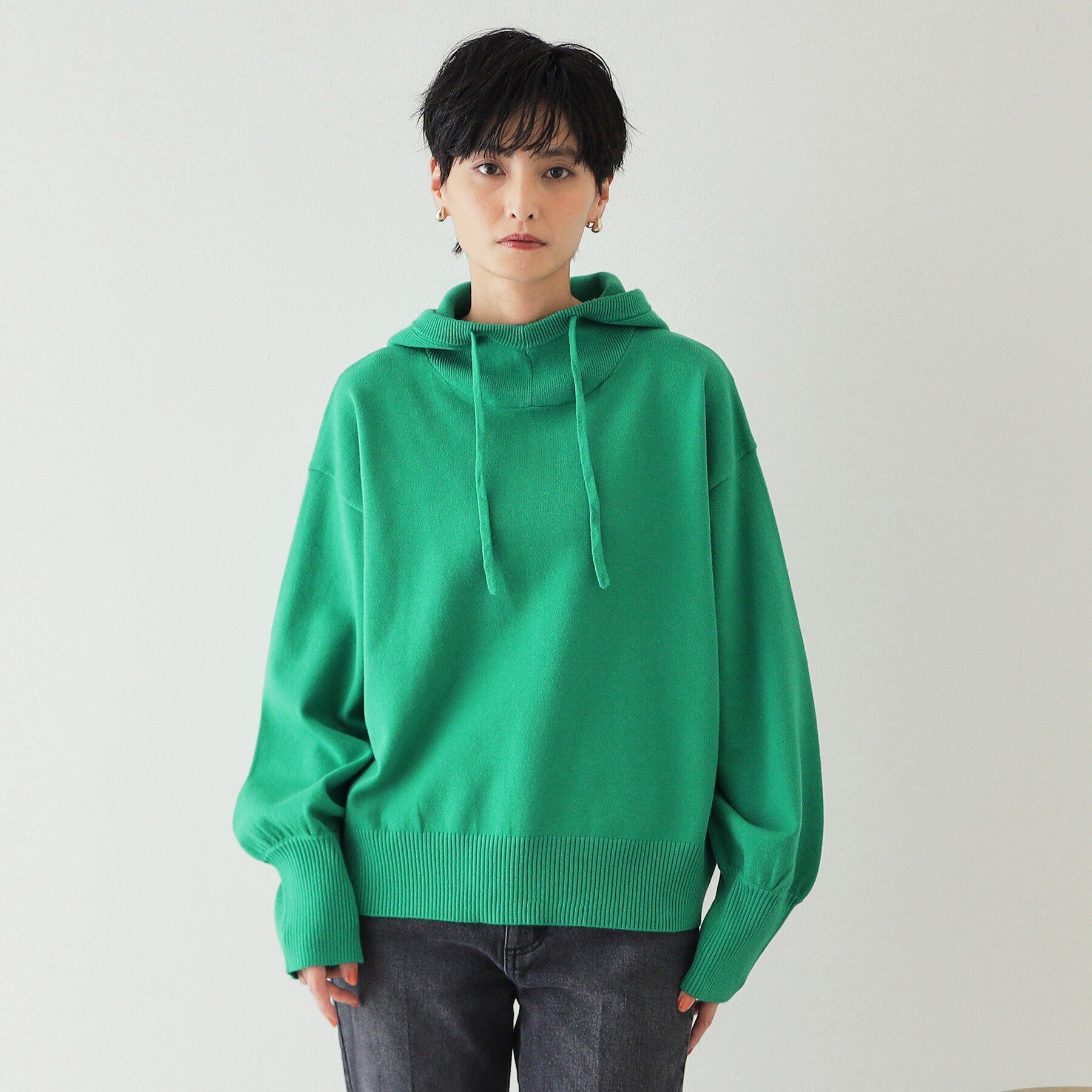 OPAQUE.CLIP「フーディニットプルオーバー【洗濯機洗い可】」|ニット・セーター|