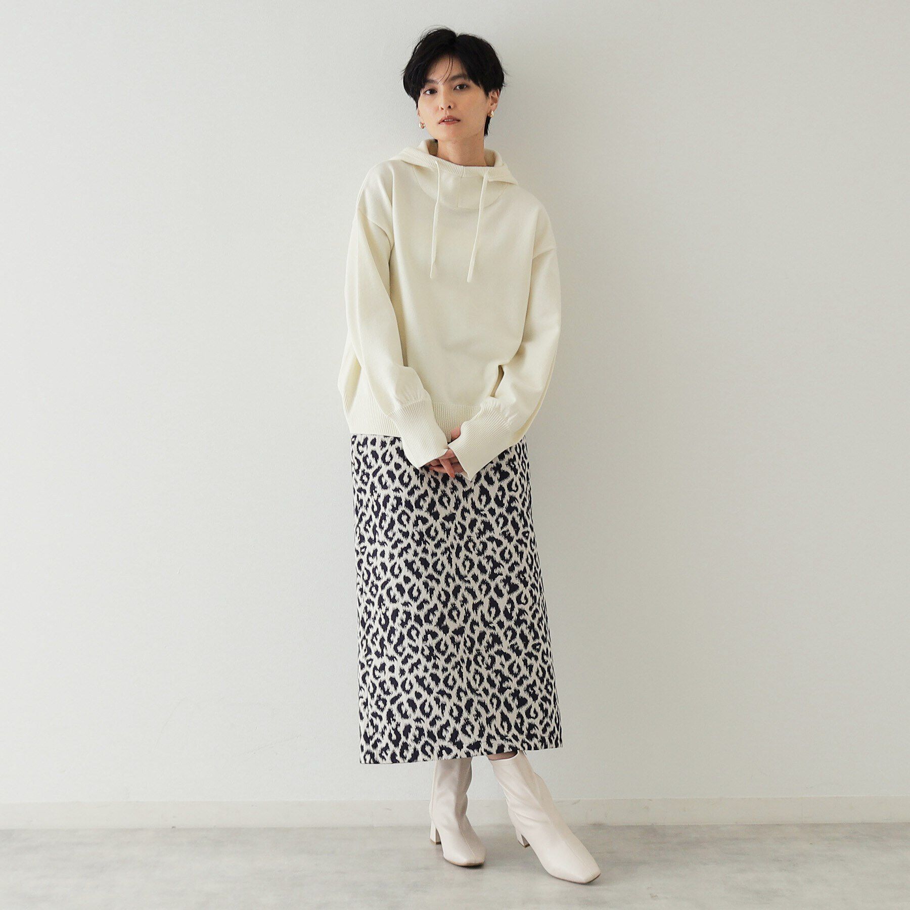 OPAQUE.CLIP「フーディニットプルオーバー【洗濯機洗い可】」|ニット・セーター|