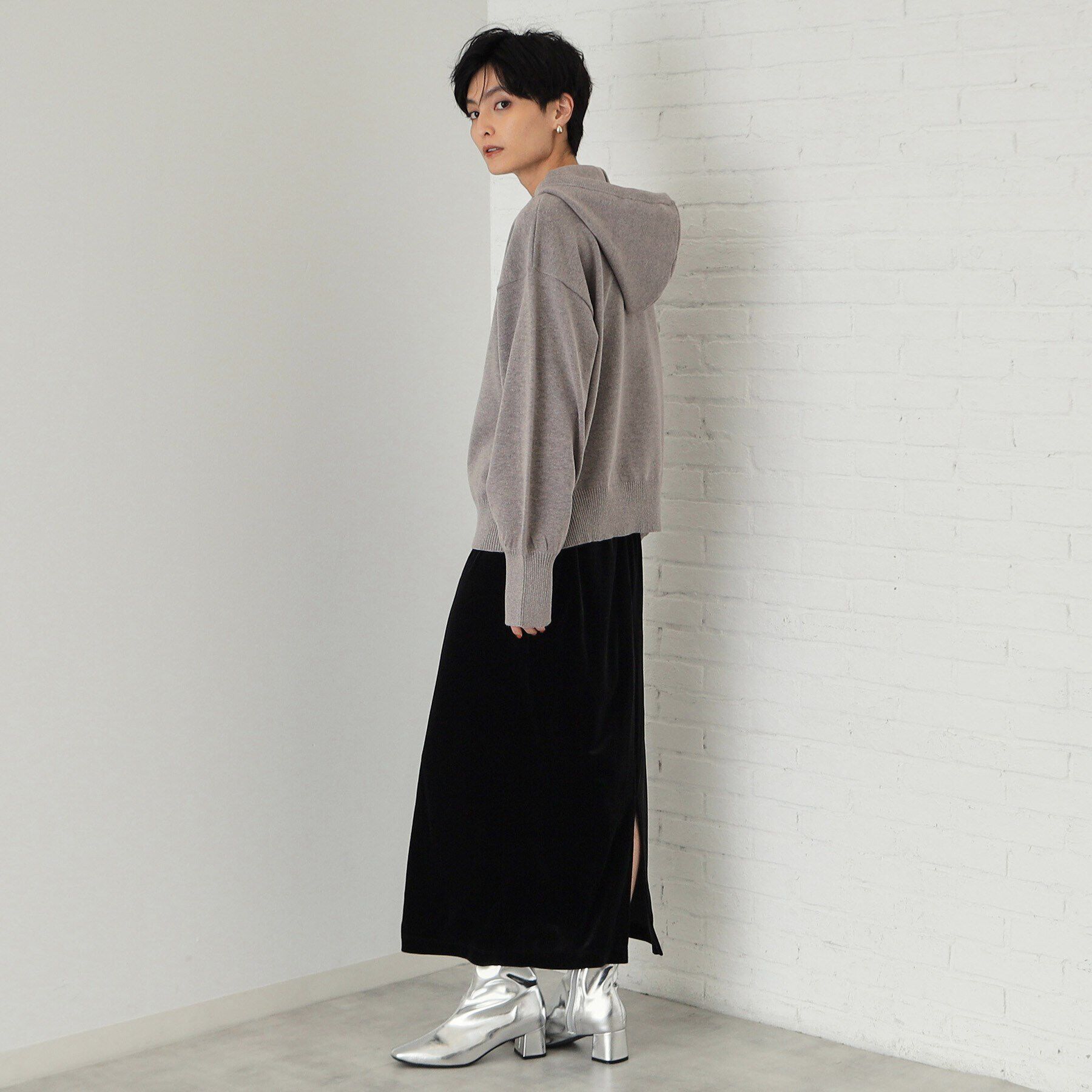 OPAQUE.CLIP「フーディニットプルオーバー【洗濯機洗い可】」|ニット・セーター|