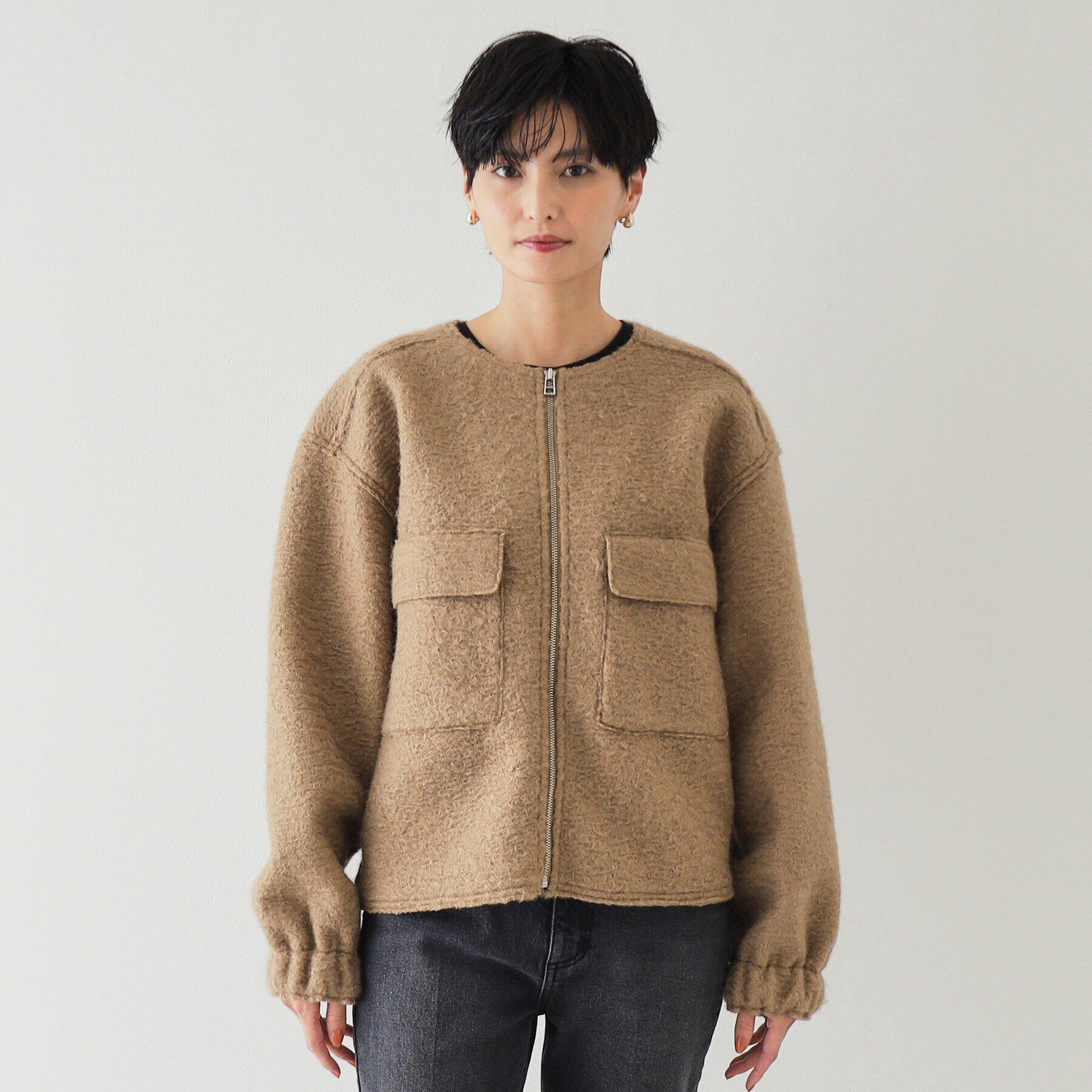 OPAQUE.CLIP「ダブルポケットボアブルゾン【洗濯機洗い可】」|ブルゾン・スタジャン|