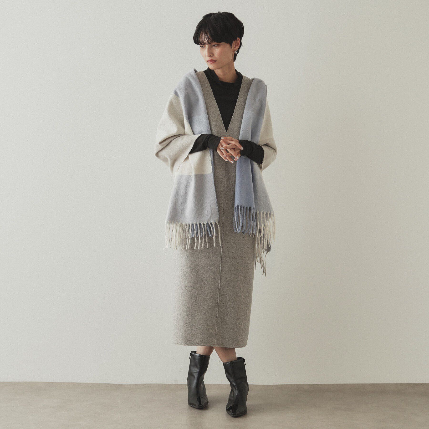 OPAQUE.CLIP「大判チェックストール」|ストール|