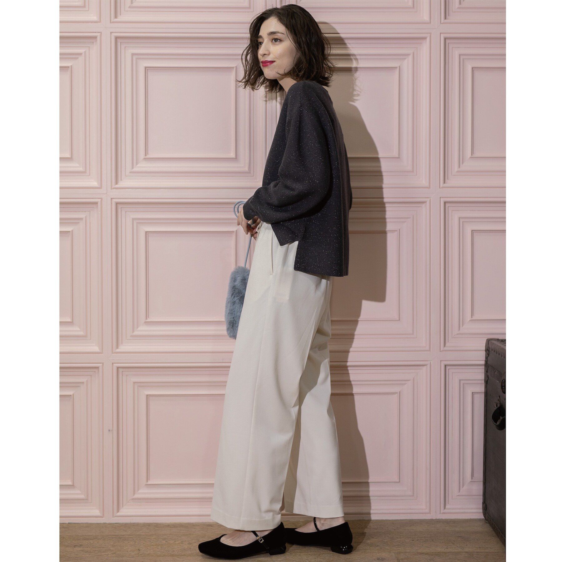 OPAQUE.CLIP「《SS-LLsize》着丈が選べる！裏起毛ストレッチイージーワイドパンツ【蓄熱素材/洗濯機洗い可】」|その他|