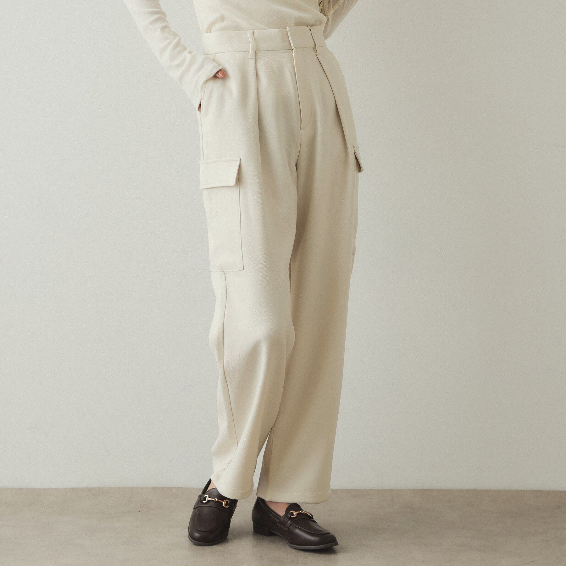 OPAQUE.CLIP「ウールライクカーゴパンツ【洗濯機洗い可】」|その他|