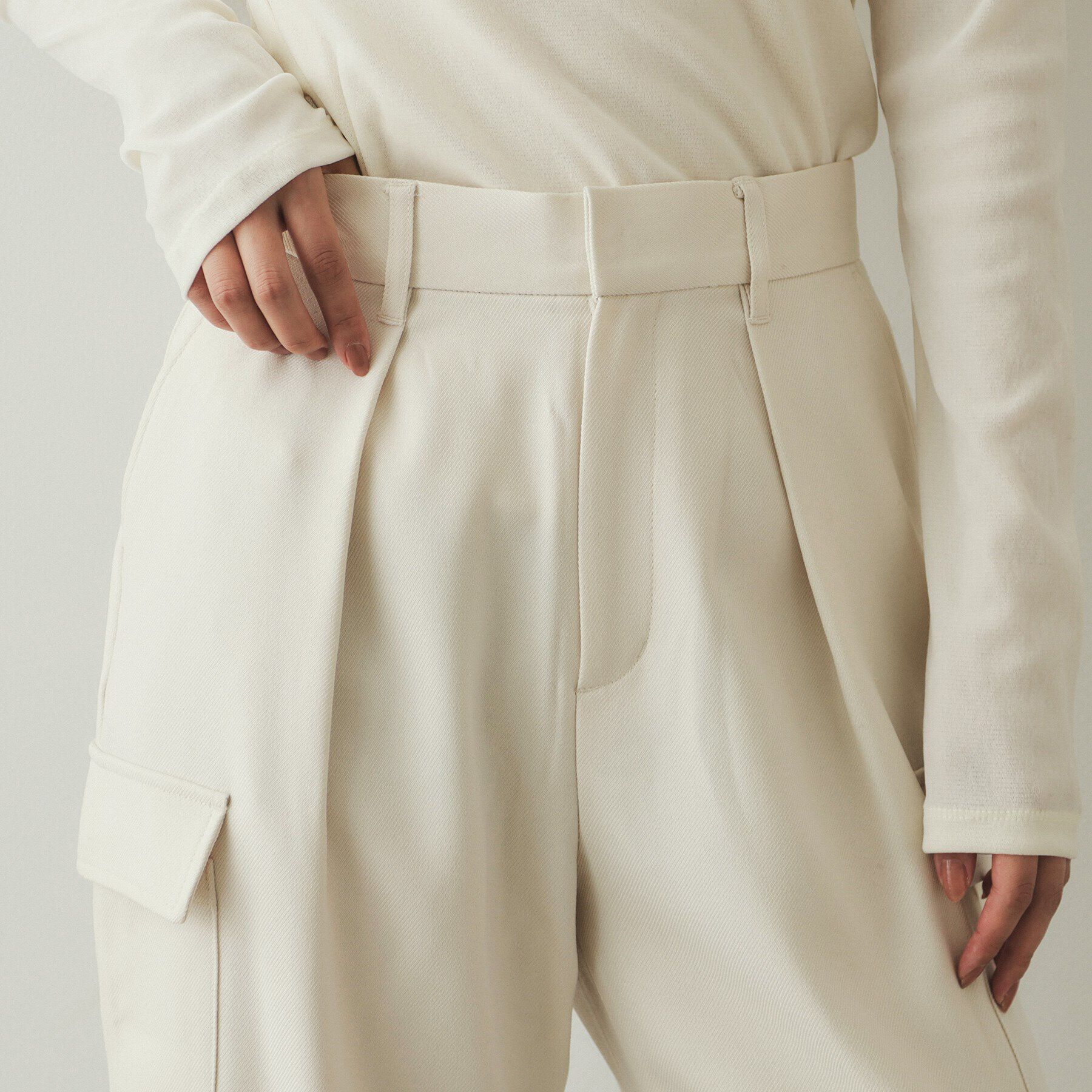 OPAQUE.CLIP「ウールライクカーゴパンツ【洗濯機洗い可】」|その他|