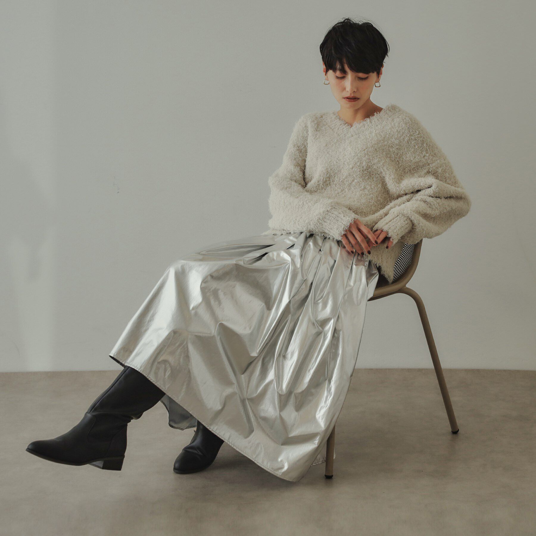 OPAQUE.CLIP「【大草直子さんコラボ】タック＆ギャザースカート」|スカート|