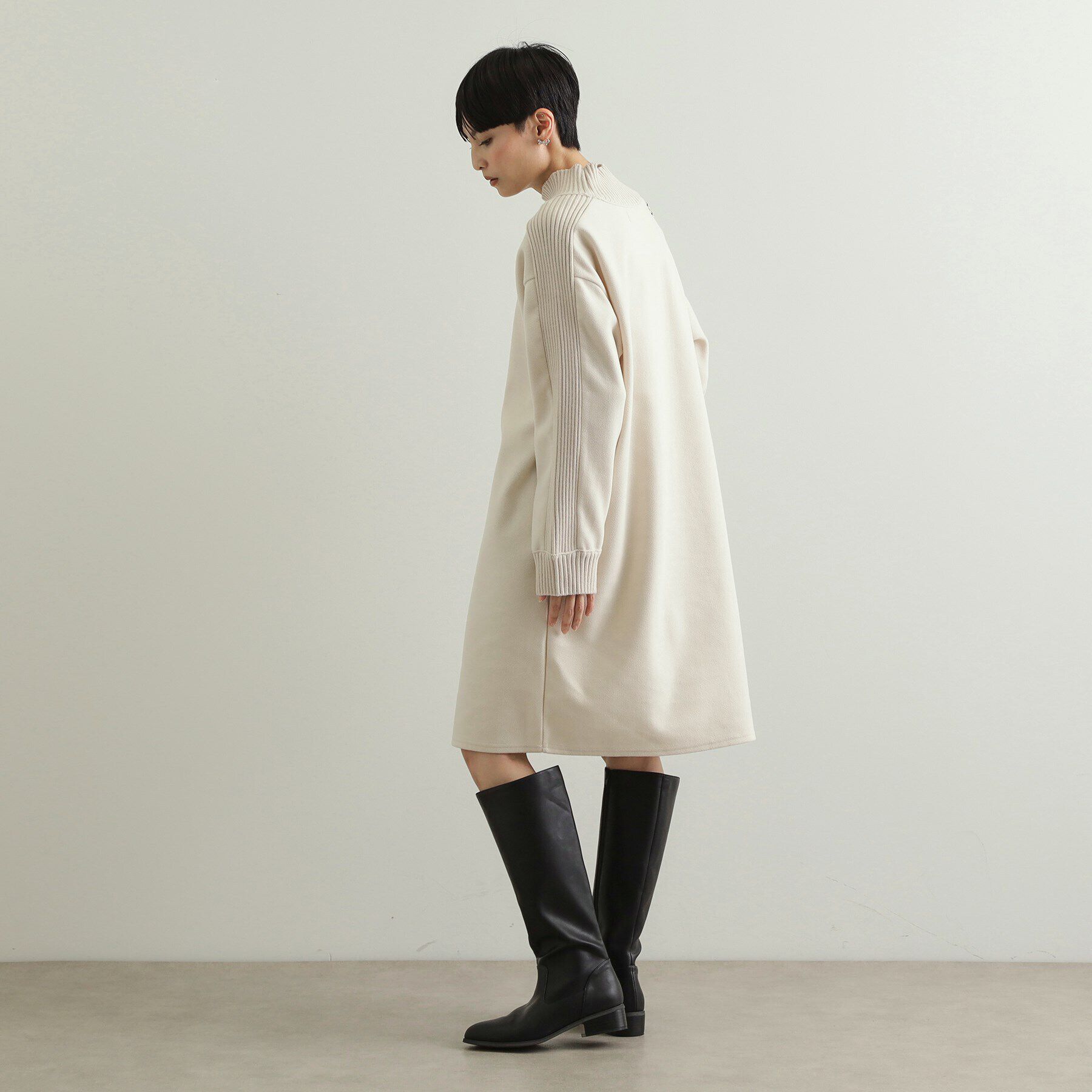 OPAQUE.CLIP「ウールライクメルトンミディワンピース【洗濯機洗い可】」|ワンピース|