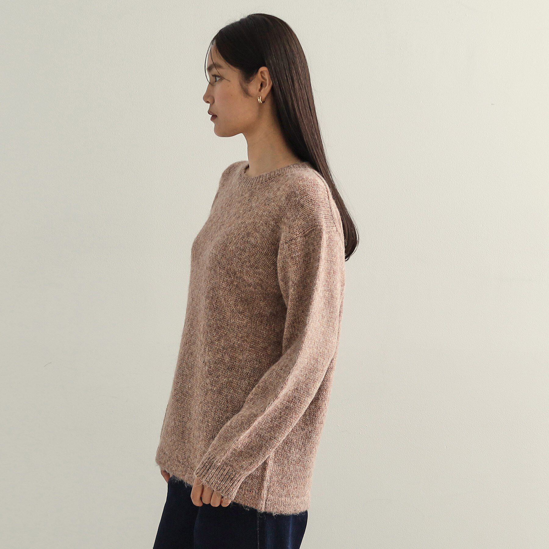 OPAQUE.CLIP「ウエストベルト付きヘアリーラメニット【洗濯機洗い可】」|ニット・セーター|