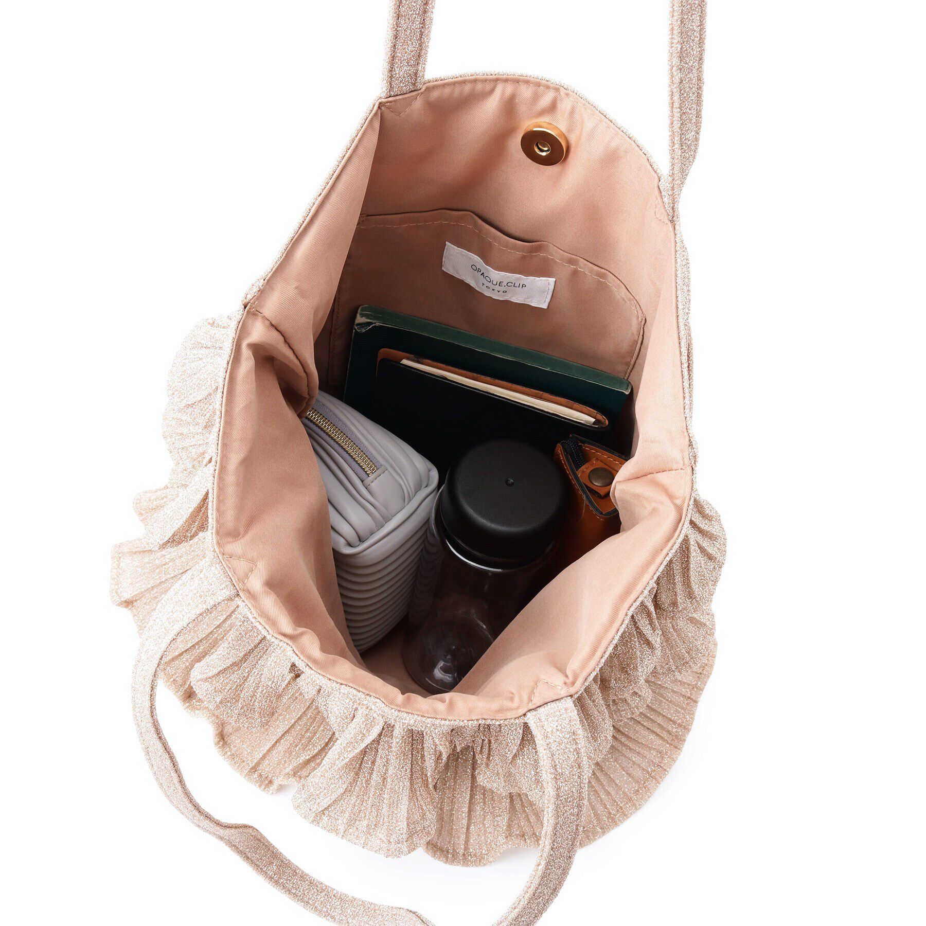 OPAQUE.CLIP「ティアードフリルラメトートバッグ」|トートバッグ|