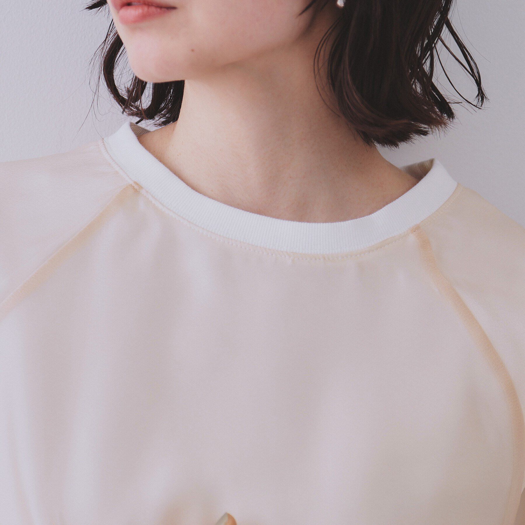 OPAQUE.CLIP「シアーレイヤード裏毛プルオーバー【洗濯機洗い可】」|Tシャツ・カットソー|