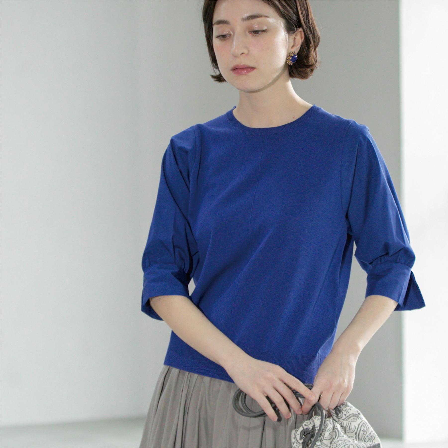 OPAQUE.CLIP「フハクスリーブドッキングニット【洗濯機洗い可】」|ニット・セーター|