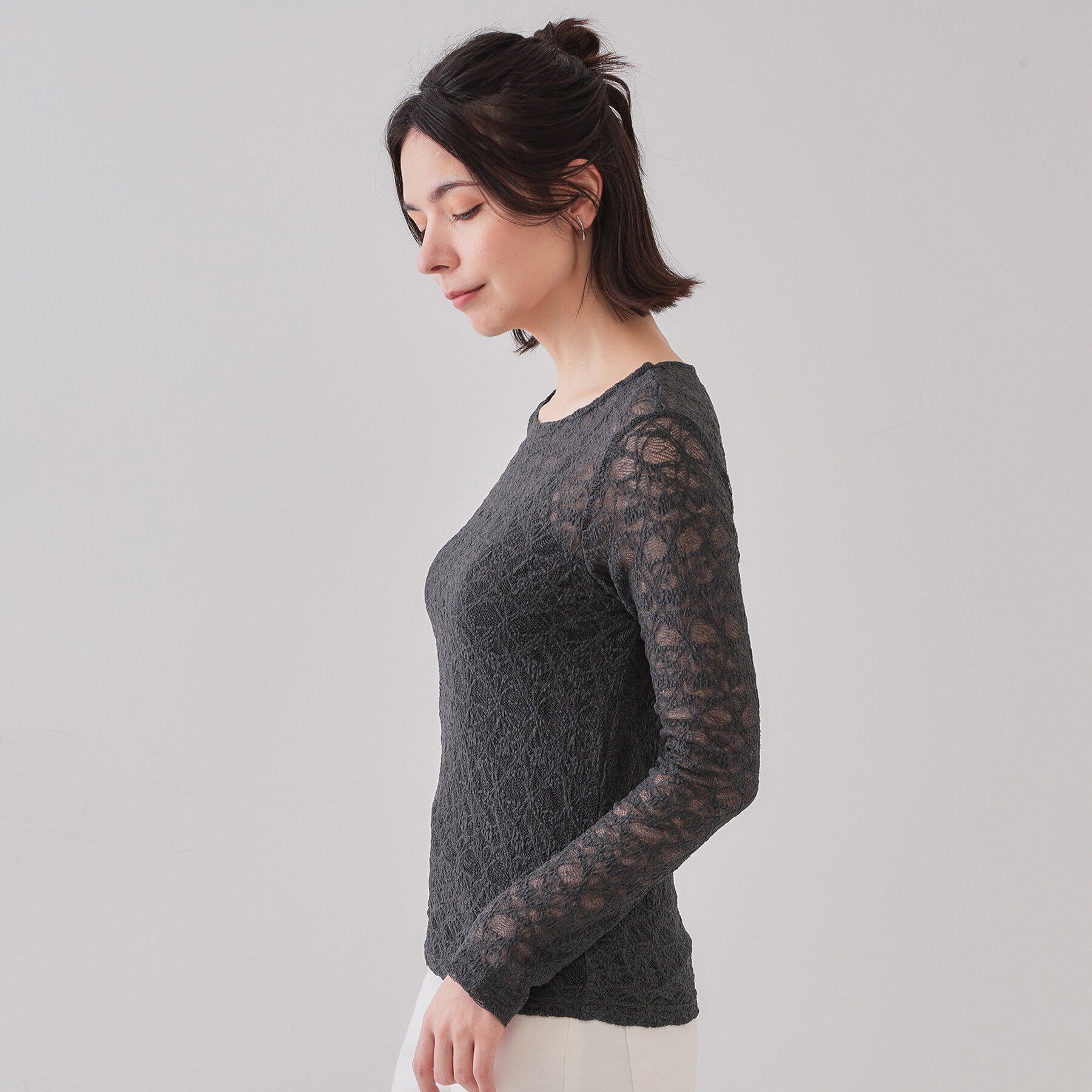 OPAQUE.CLIP「シアーレーストップス【洗濯機洗い可】」|Tシャツ・カットソー|