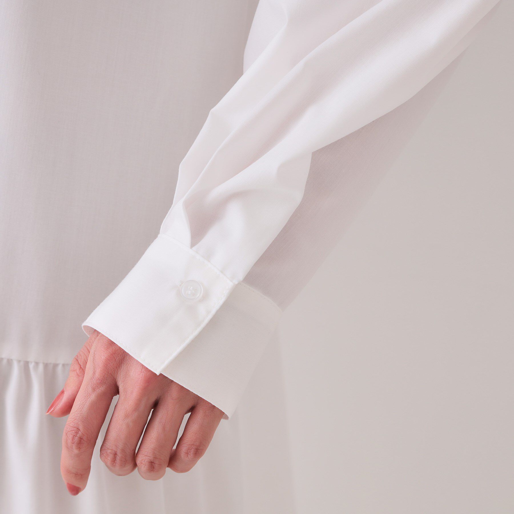 OPAQUE.CLIP「裾タックティアードシャツワンピース【洗濯機洗い可】」|ワンピース|