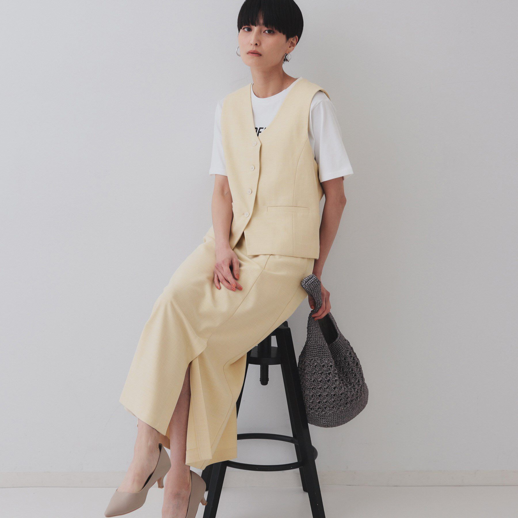 OPAQUE.CLIP「メランジコンパクトジレ/セットアップ対応可【洗濯機洗い可】」|ベスト・ジレ|