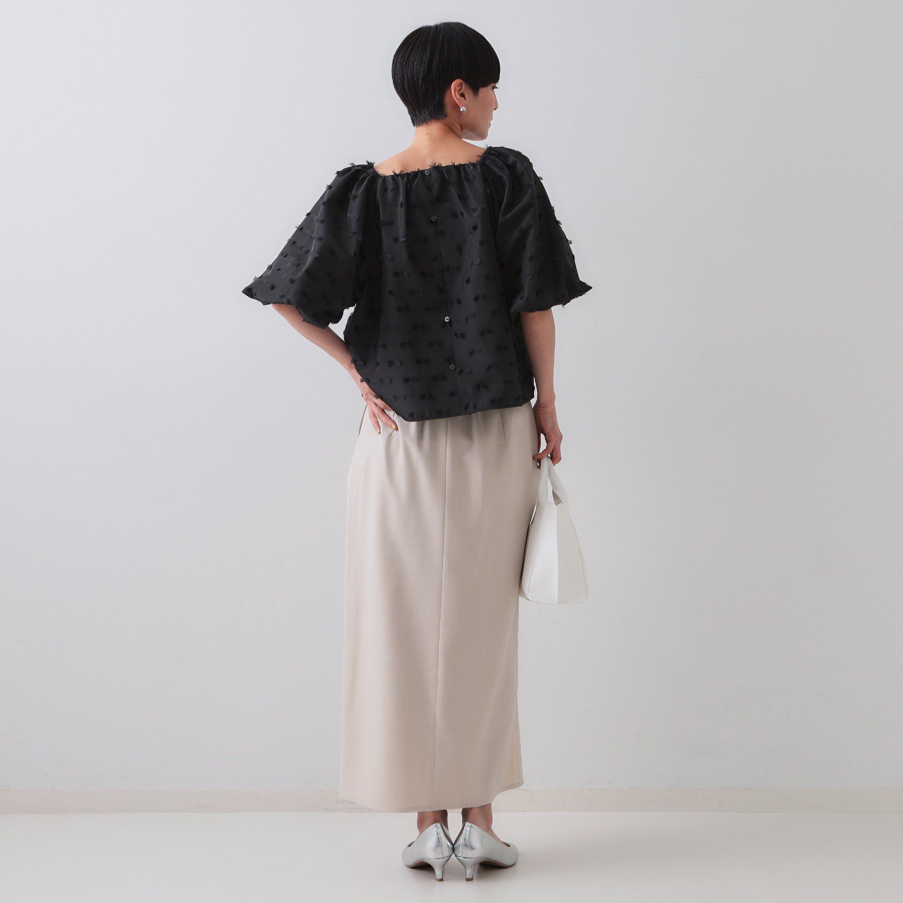 OPAQUE.CLIP「ジャカードボリュームブラウス【洗濯機洗い可】」|シャツ・ブラウス|